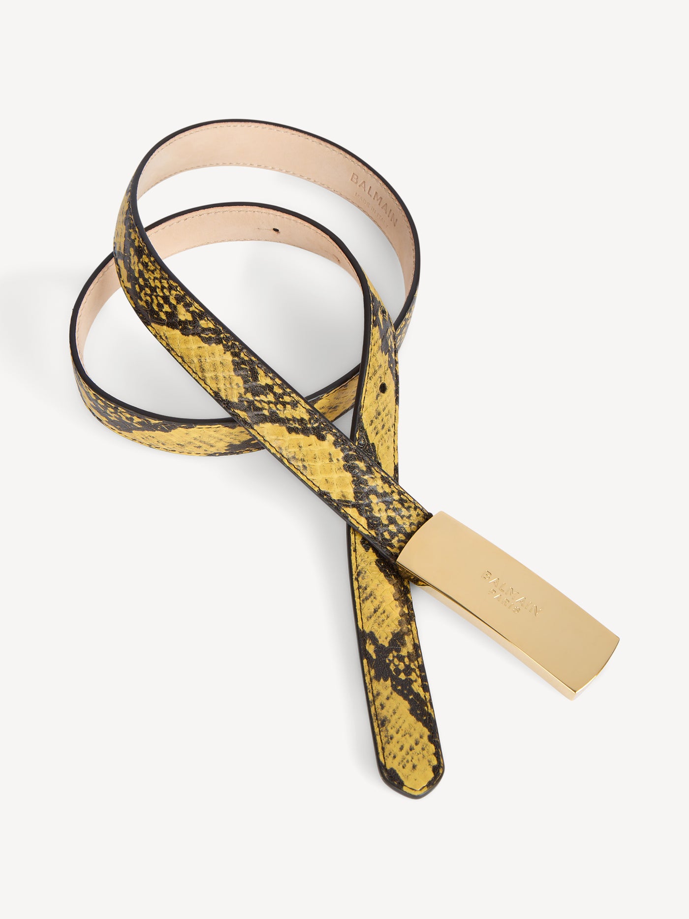 Balmain belt in python-effect leather