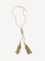Long brass tassel necklace