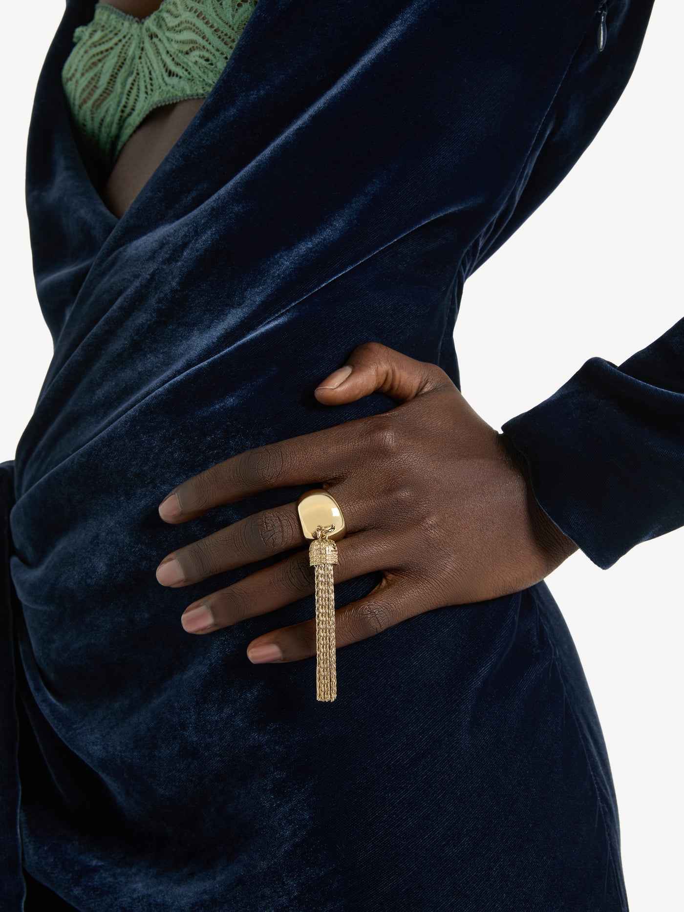 Brass tassel ring