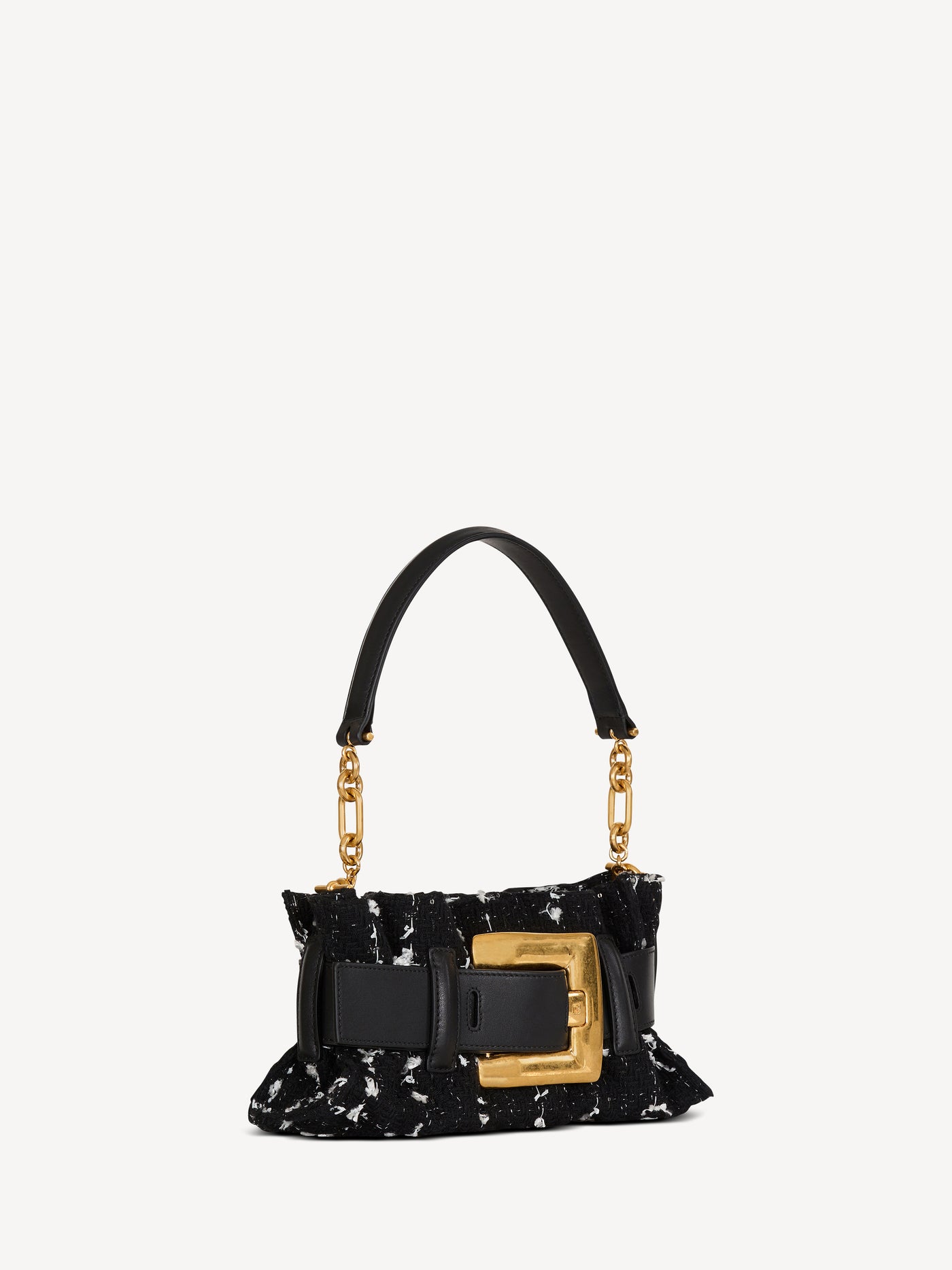 Mini Anthem bag in smooth leather and tweed