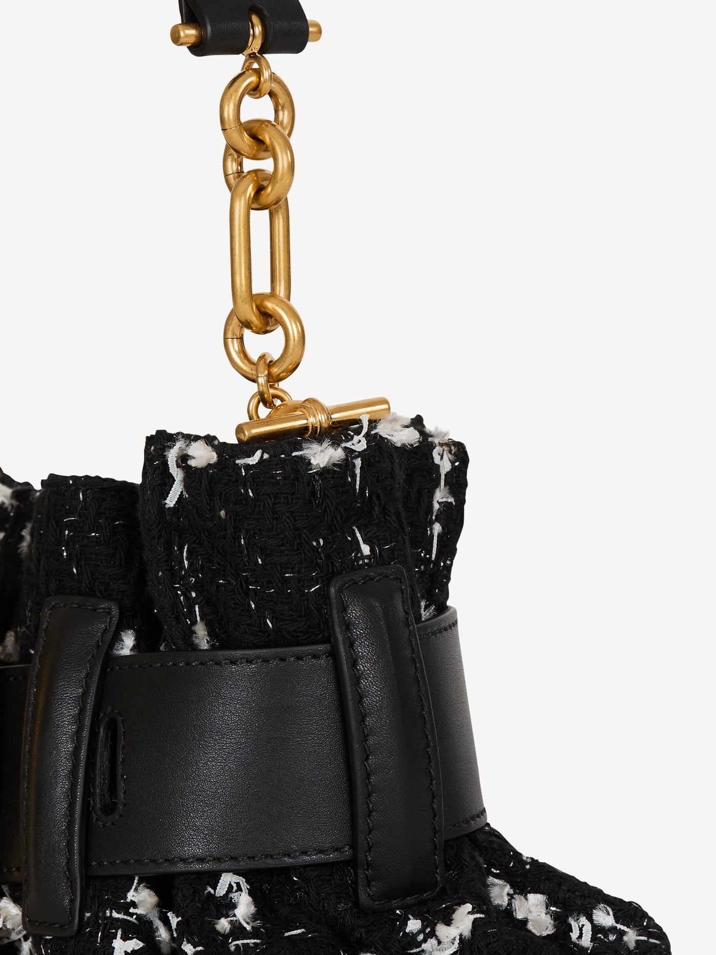 Mini Anthem bag in smooth leather and tweed