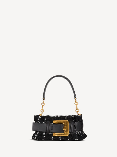 Mini Anthem bag in smooth leather and tweed