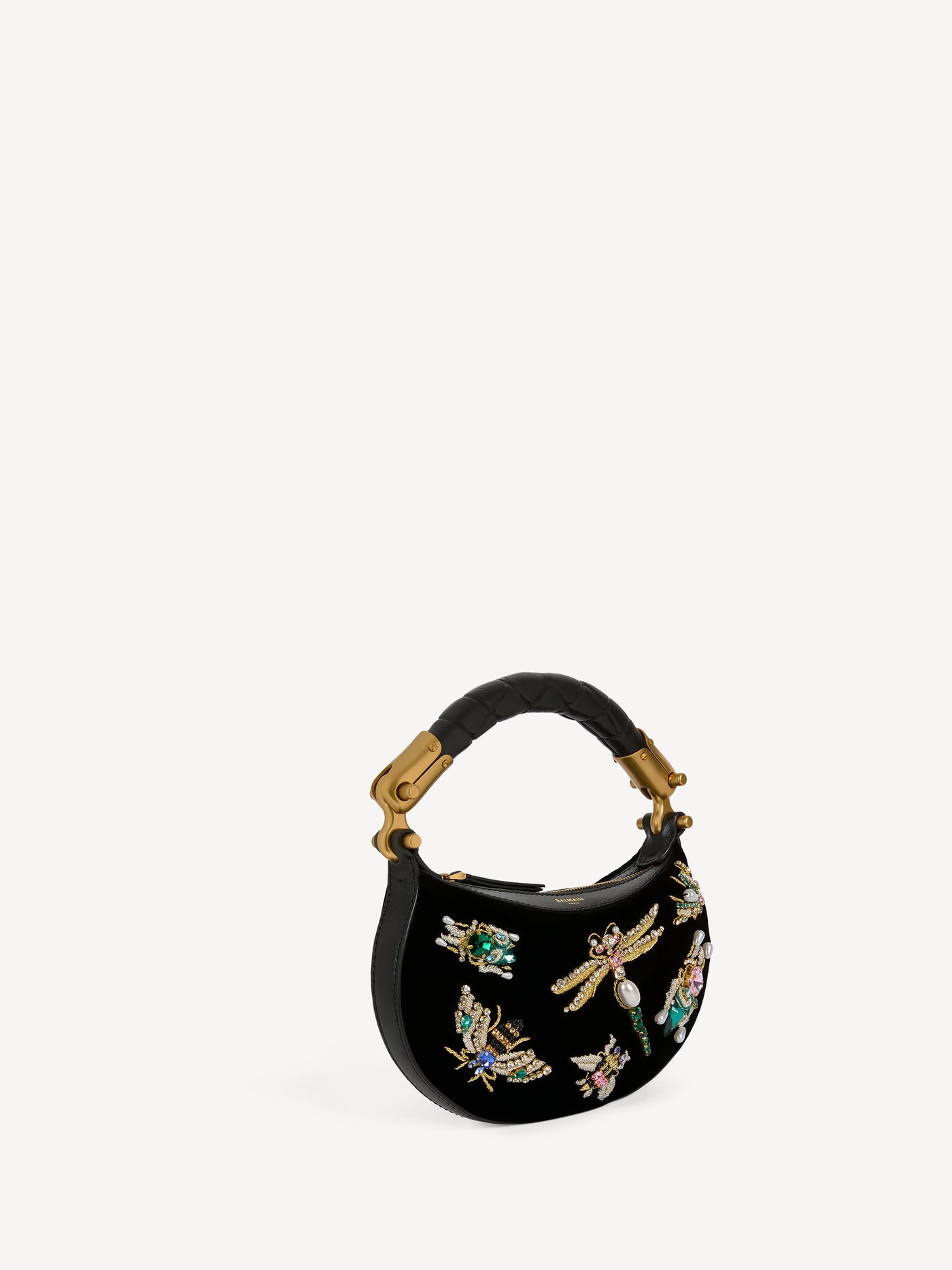 Mini Ebene Insect bag in embroidered velvet