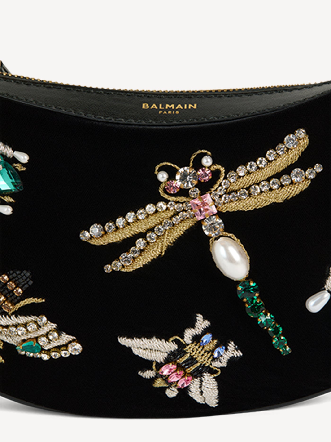 Mini Ebene Insect bag in embroidered velvet