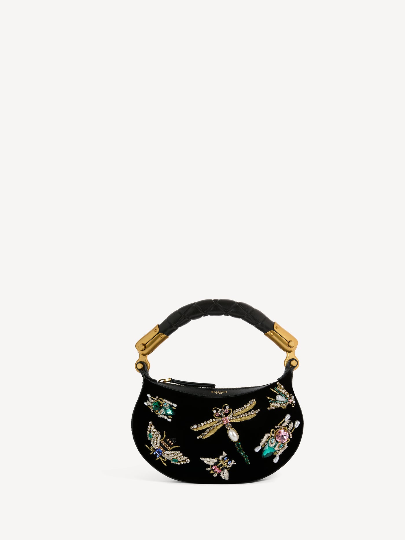Mini Ebene Insect bag in embroidered velvet
