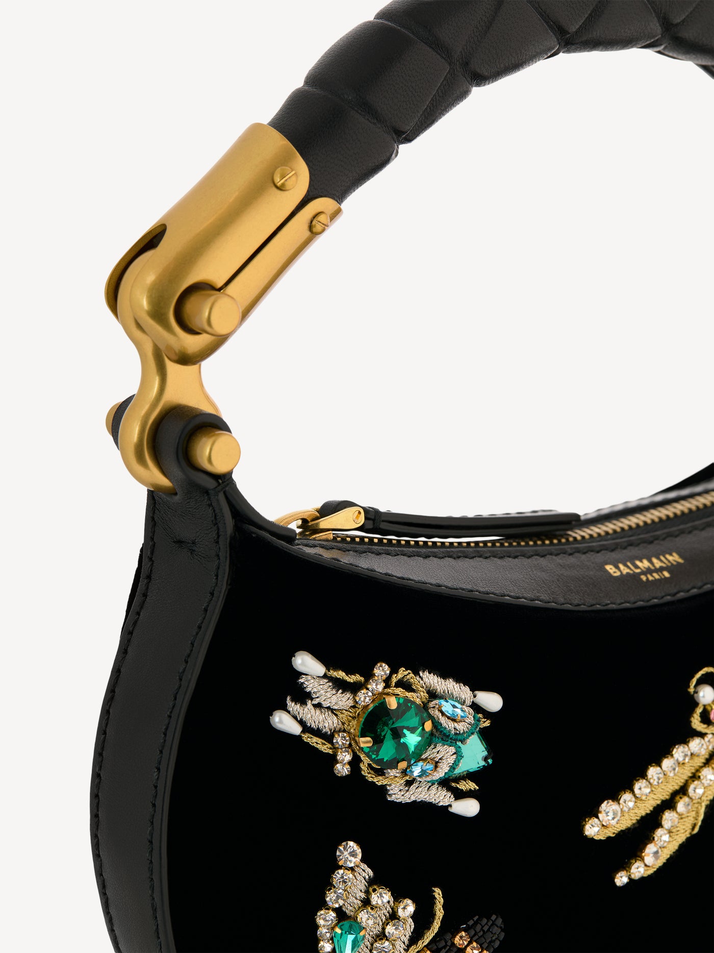 Mini Ebene Insect bag in embroidered velvet