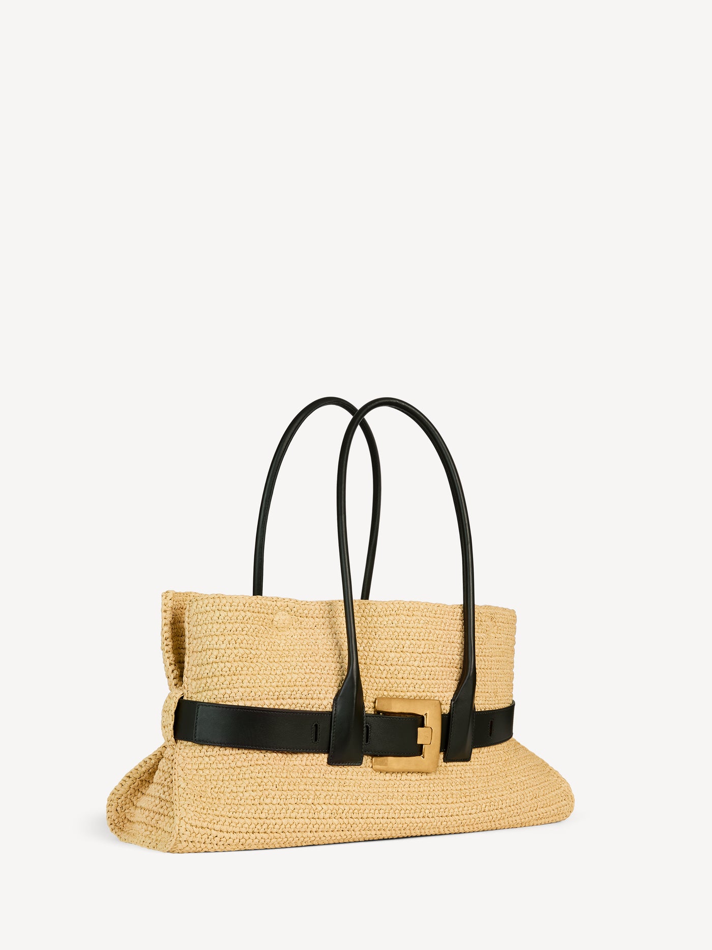 Large Anthem bag in smooth leather and crochet