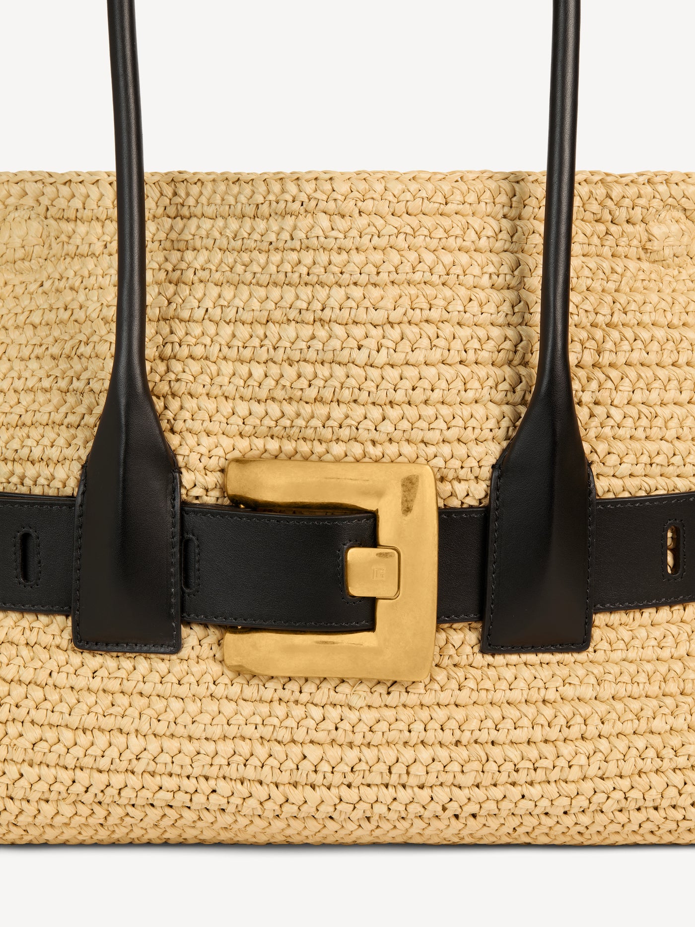 Large Anthem bag in smooth leather and crochet