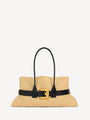 Large Anthem bag in smooth leather and crochet