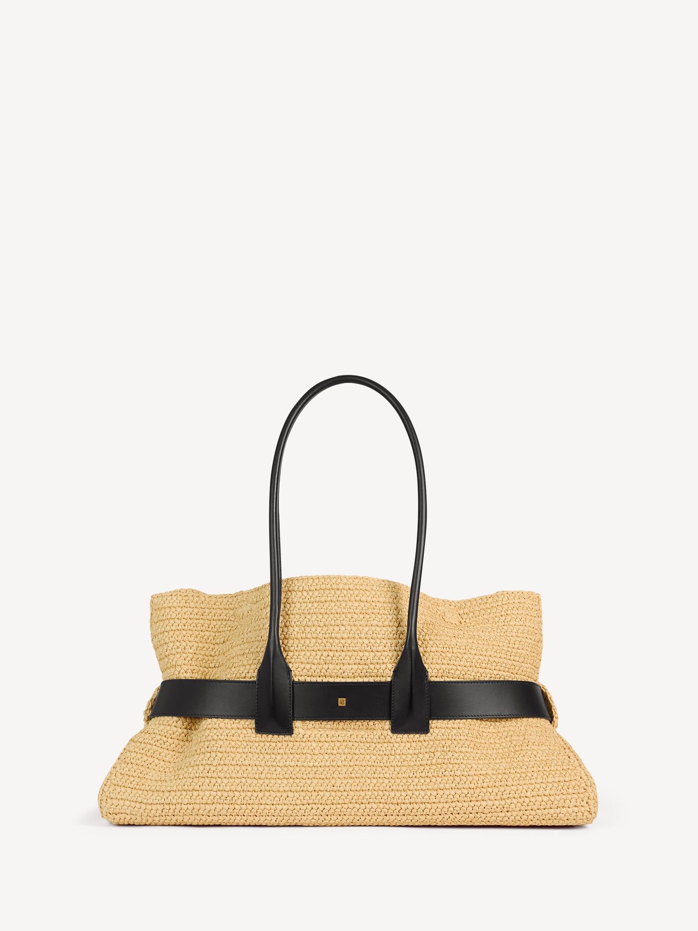 Large Anthem bag in smooth leather and crochet