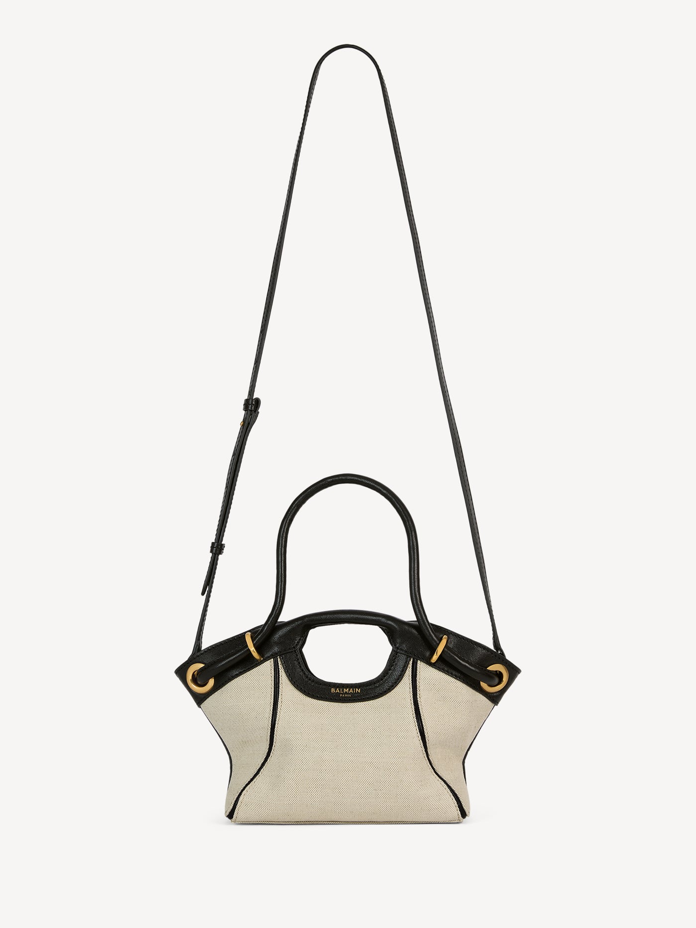 Small Tote in smooth leather and canvas