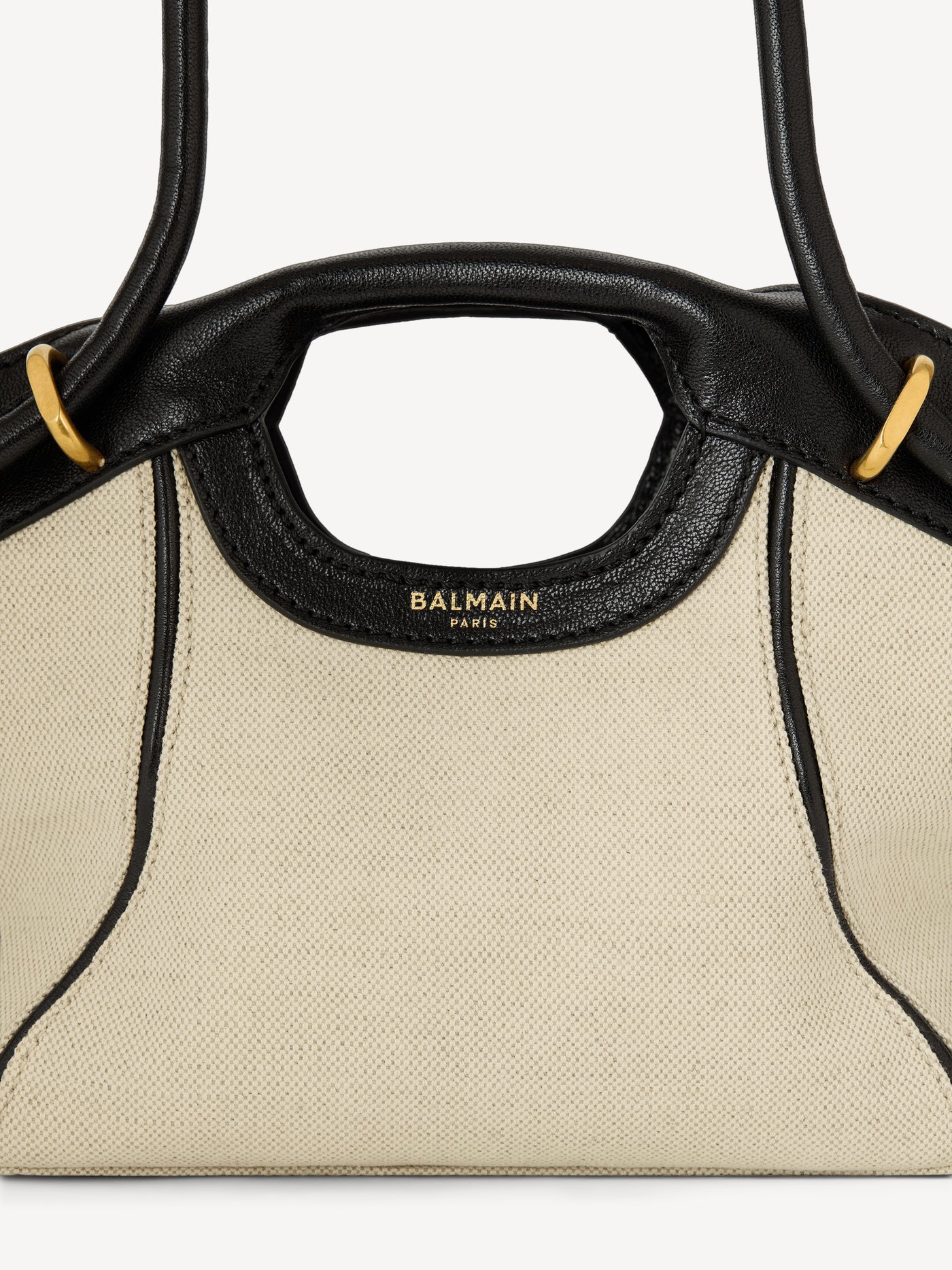 Small Tote in smooth leather and canvas