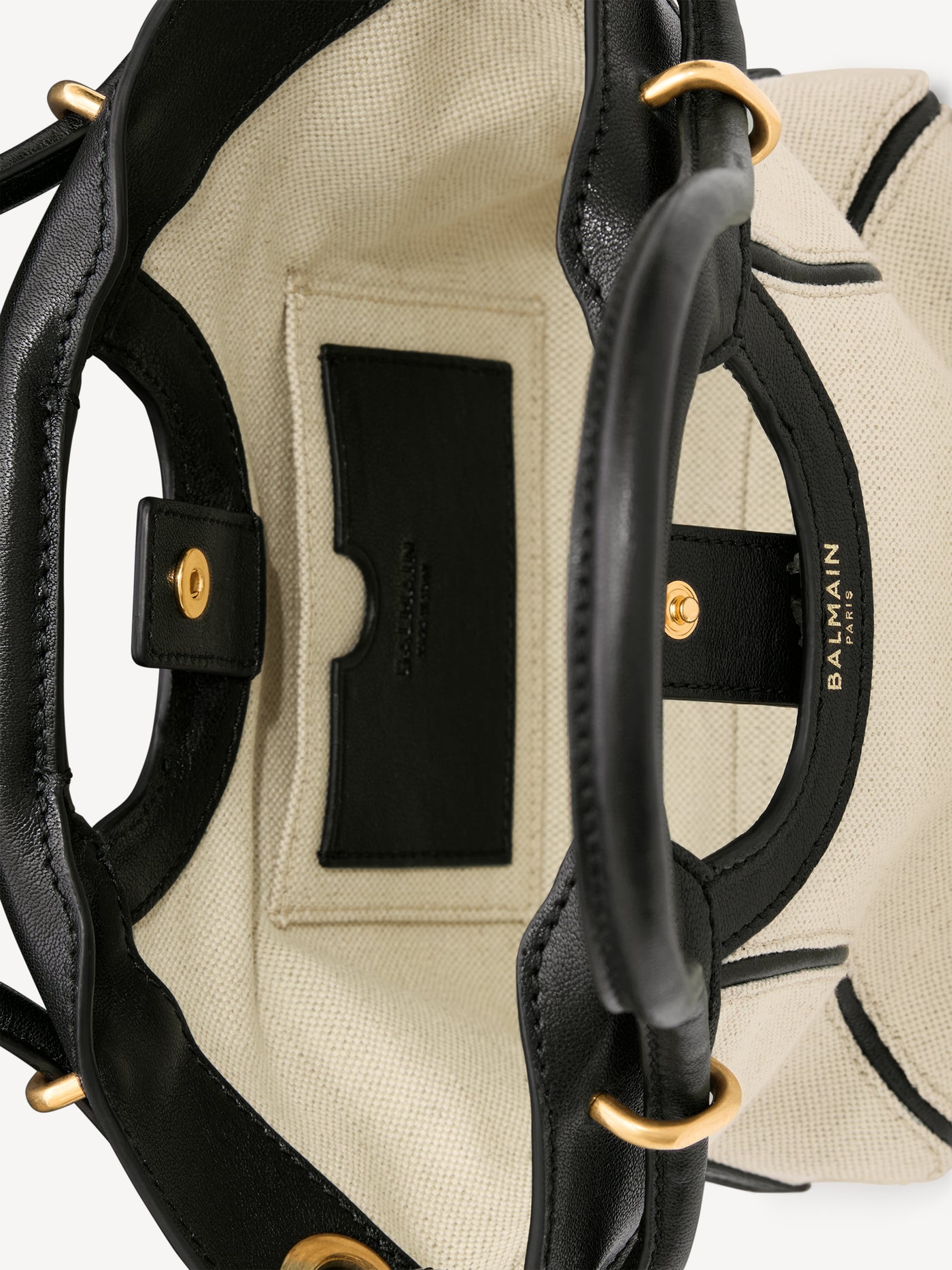 Small Tote in smooth leather and canvas