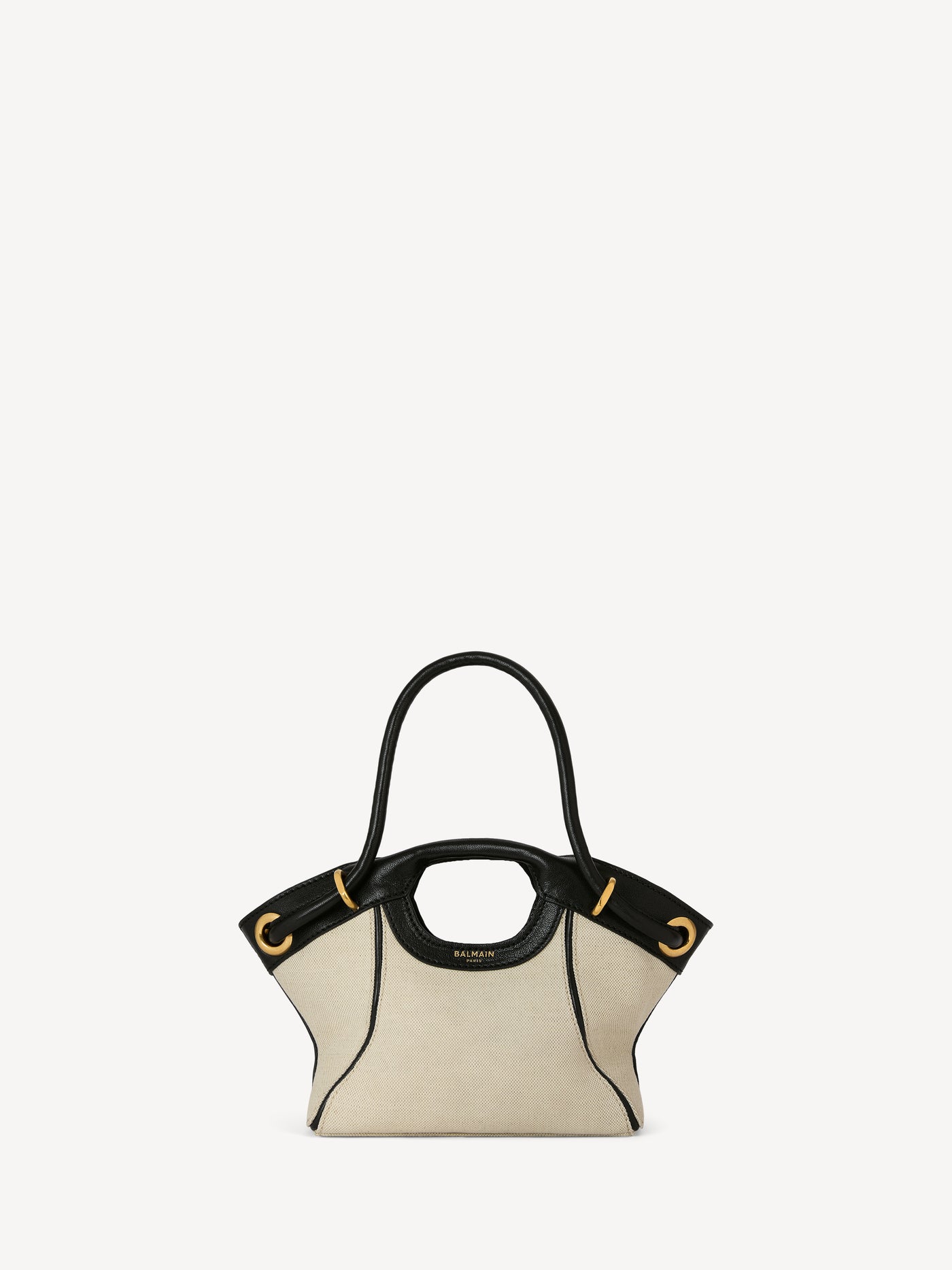 Small Tote in smooth leather and canvas