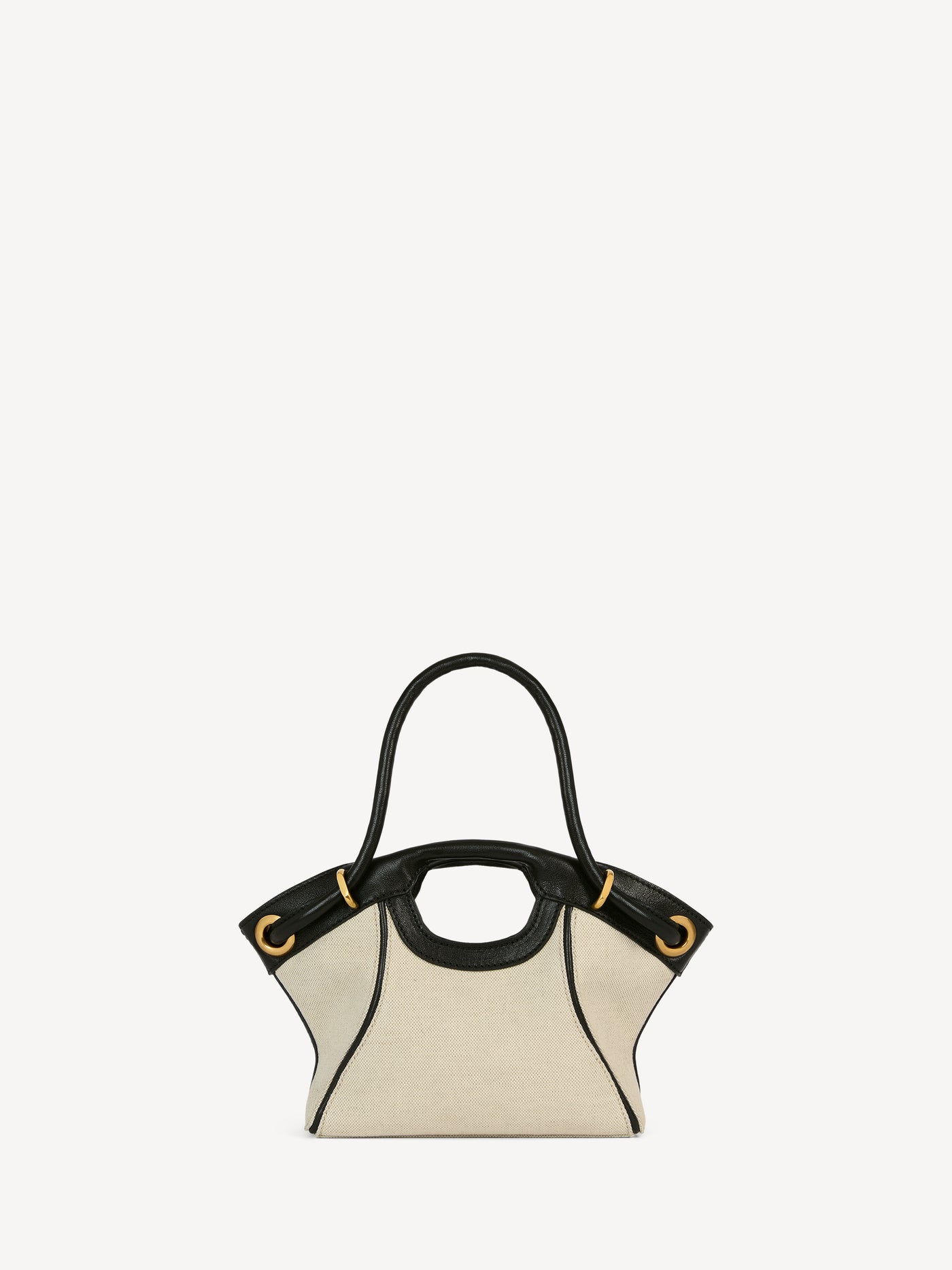 Small Tote in smooth leather and canvas