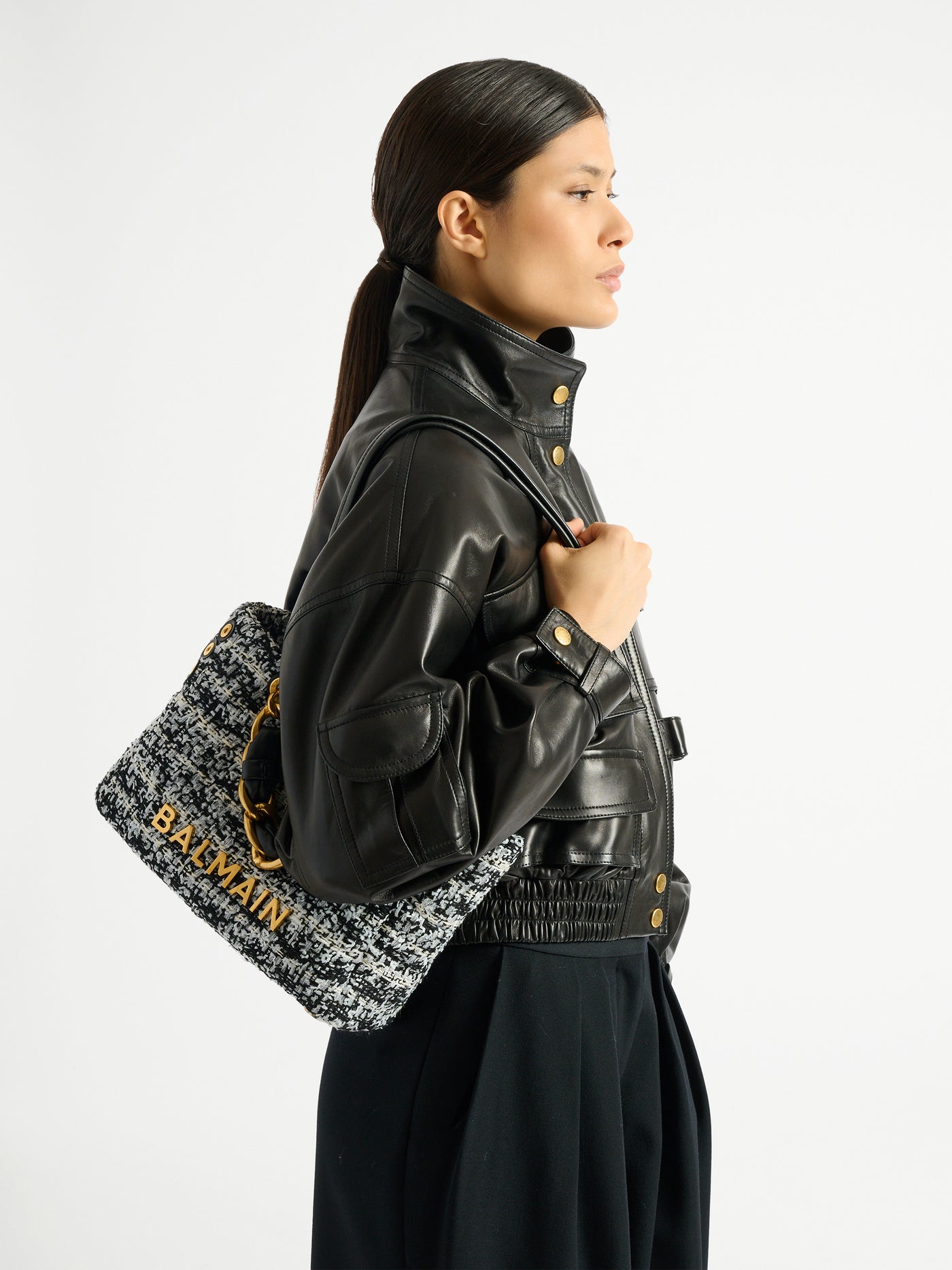 Small 1945 Soft tweed tote bag