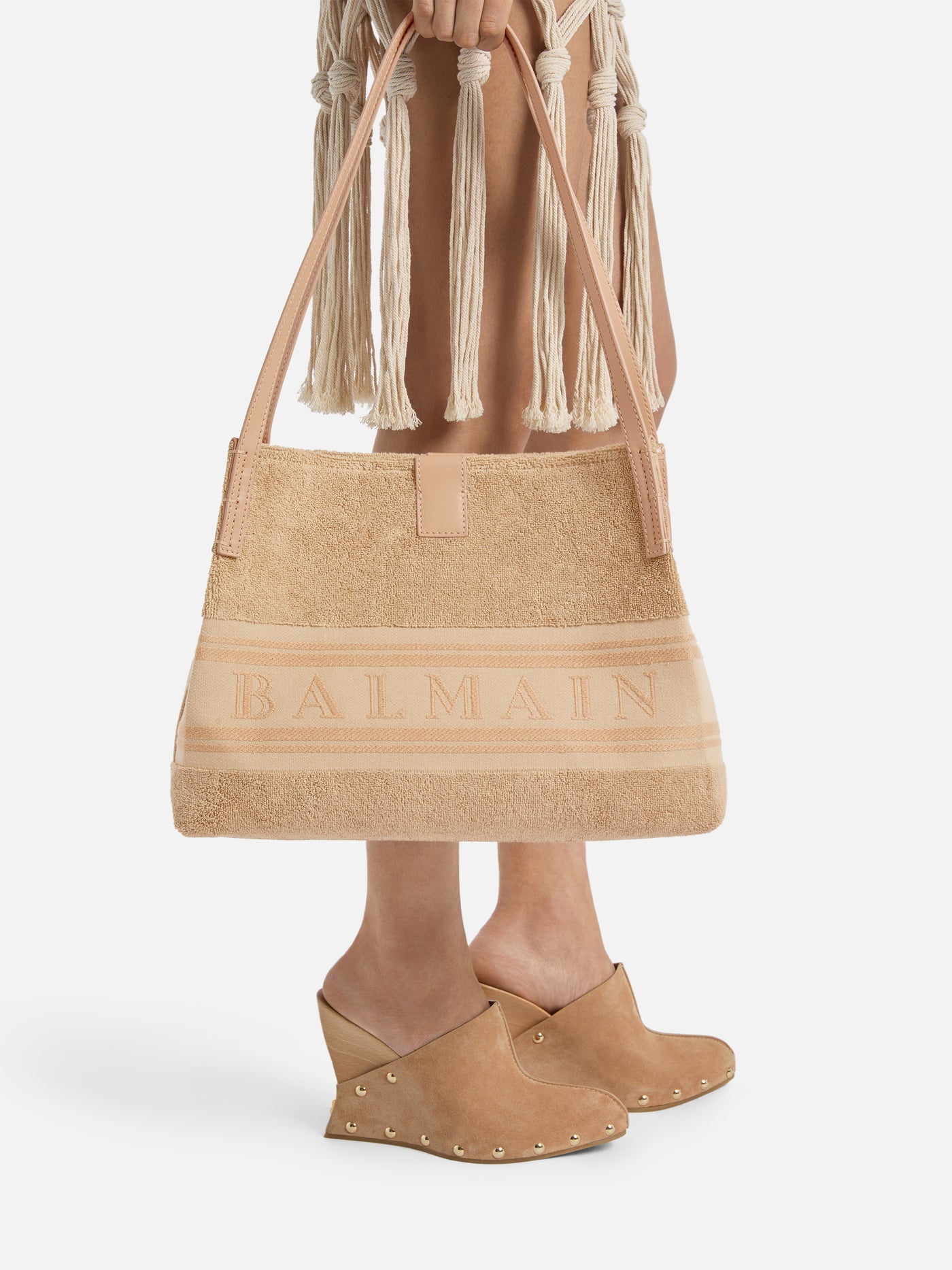 Small Release tote bag in cotton bouclé