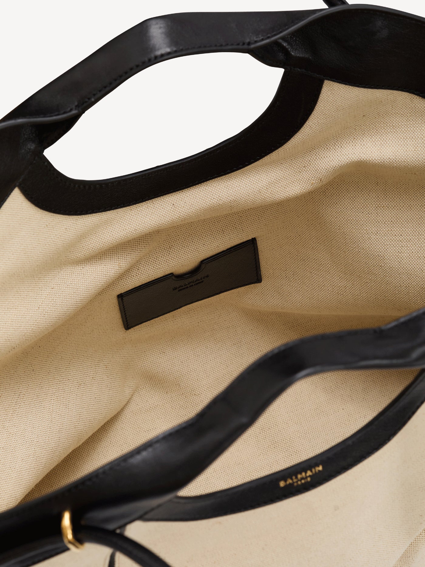 Large Tote in smooth leather and canvas