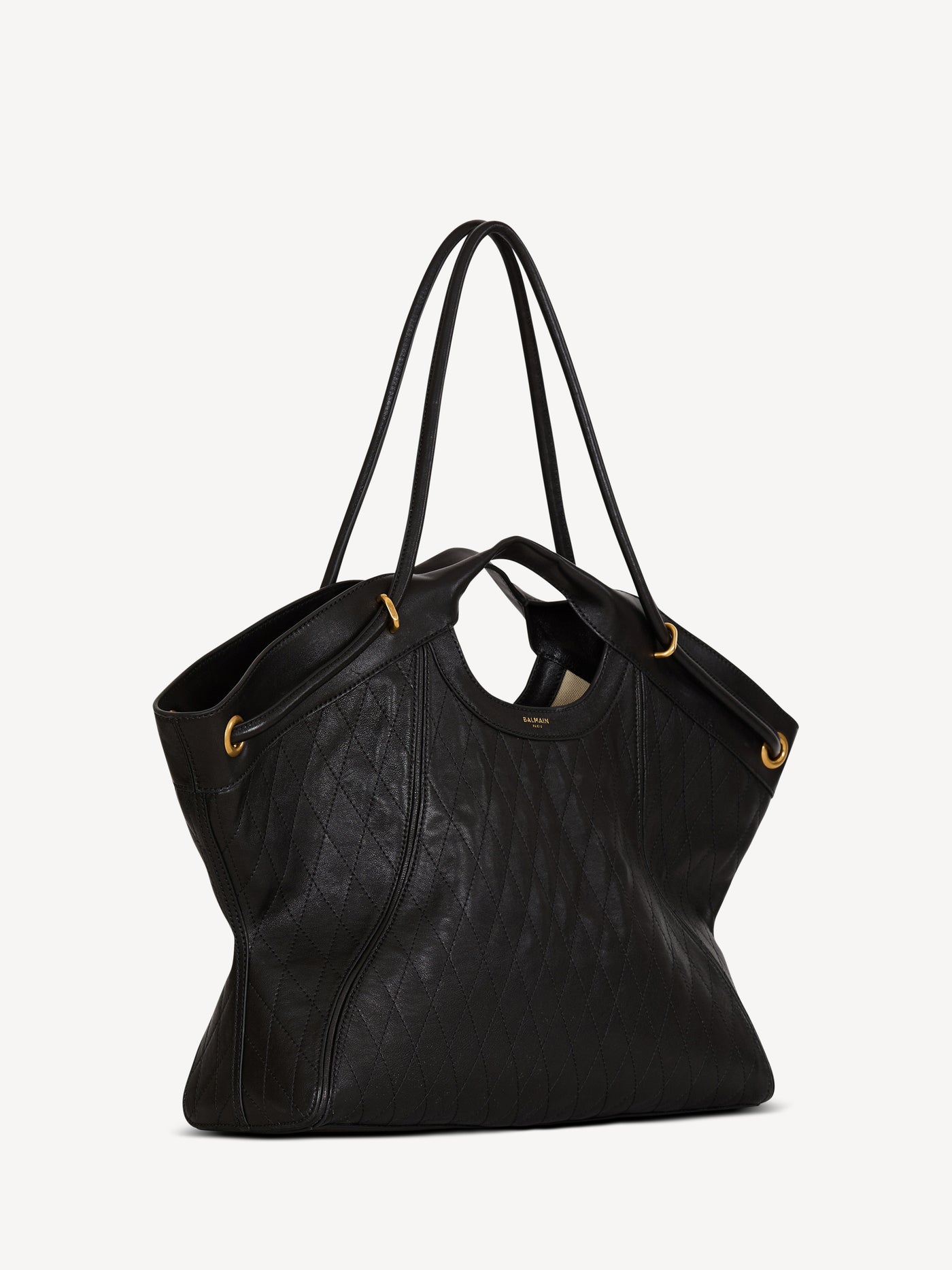 Large Tote in topstitched leather