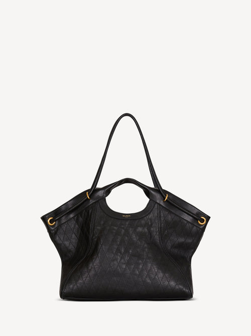 Large Tote in topstitched leather