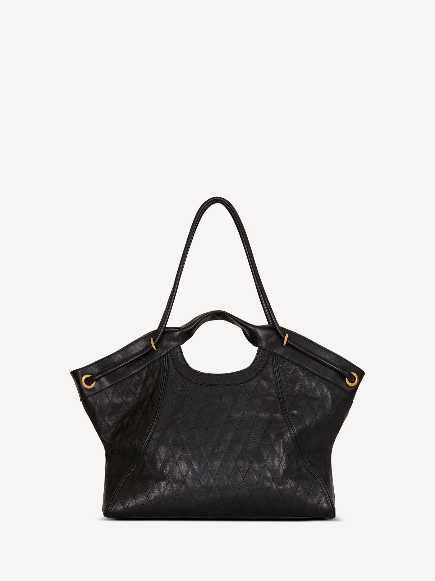 Large Tote in topstitched leather