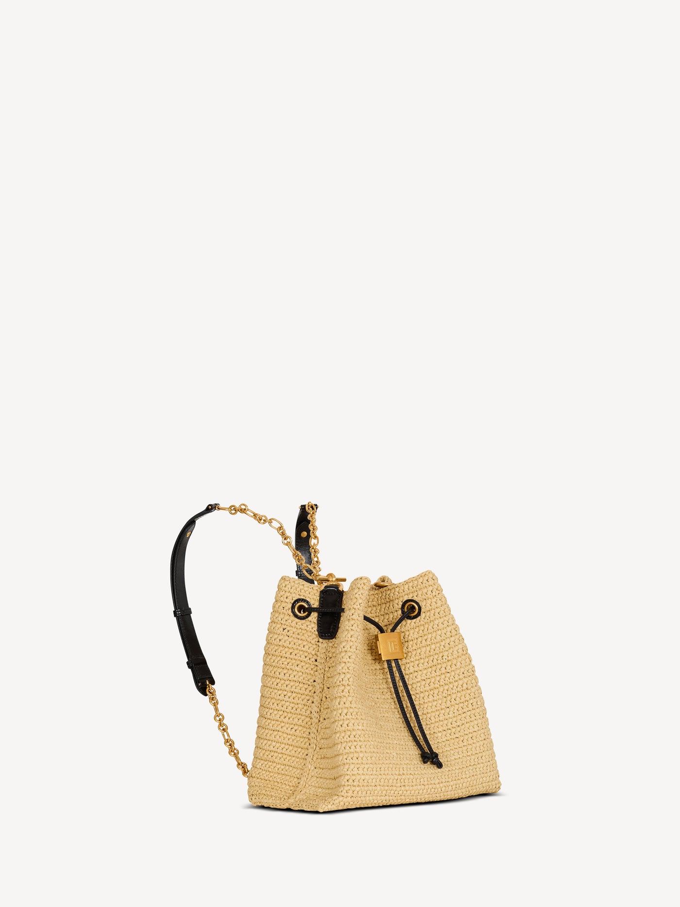 Pulse crochet and leather backpack beige - Women