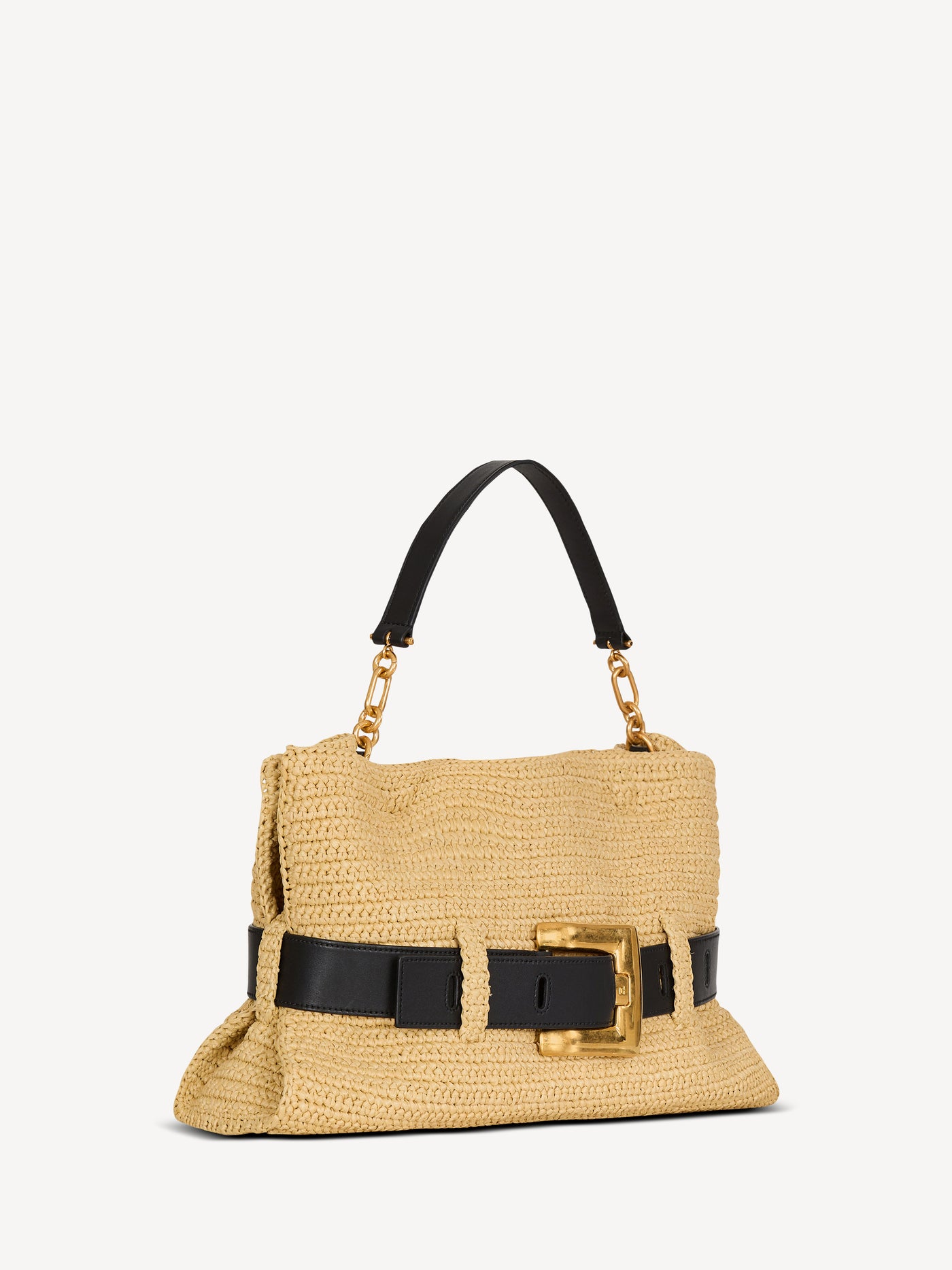 Medium Anthem bag in smooth leather and crochet