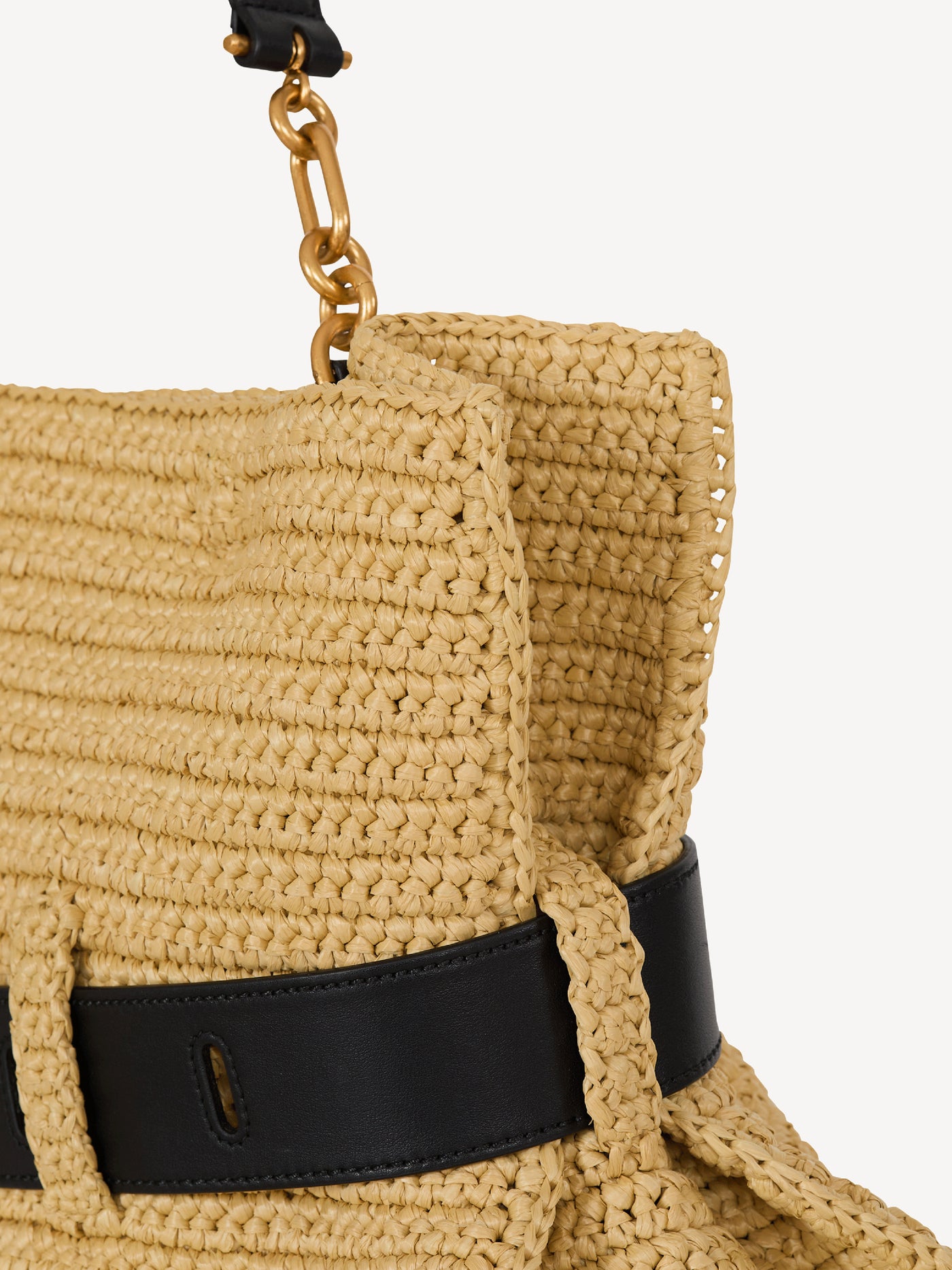 Medium Anthem bag in smooth leather and crochet