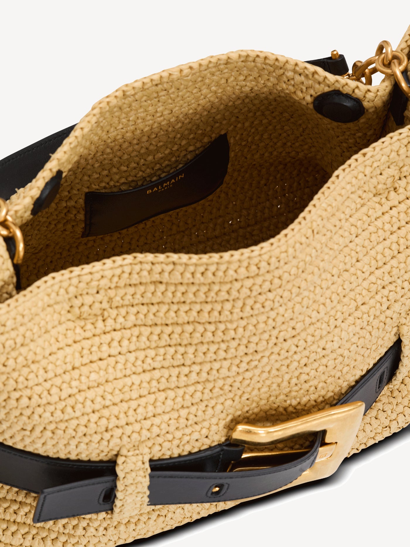 Medium Anthem bag in smooth leather and crochet