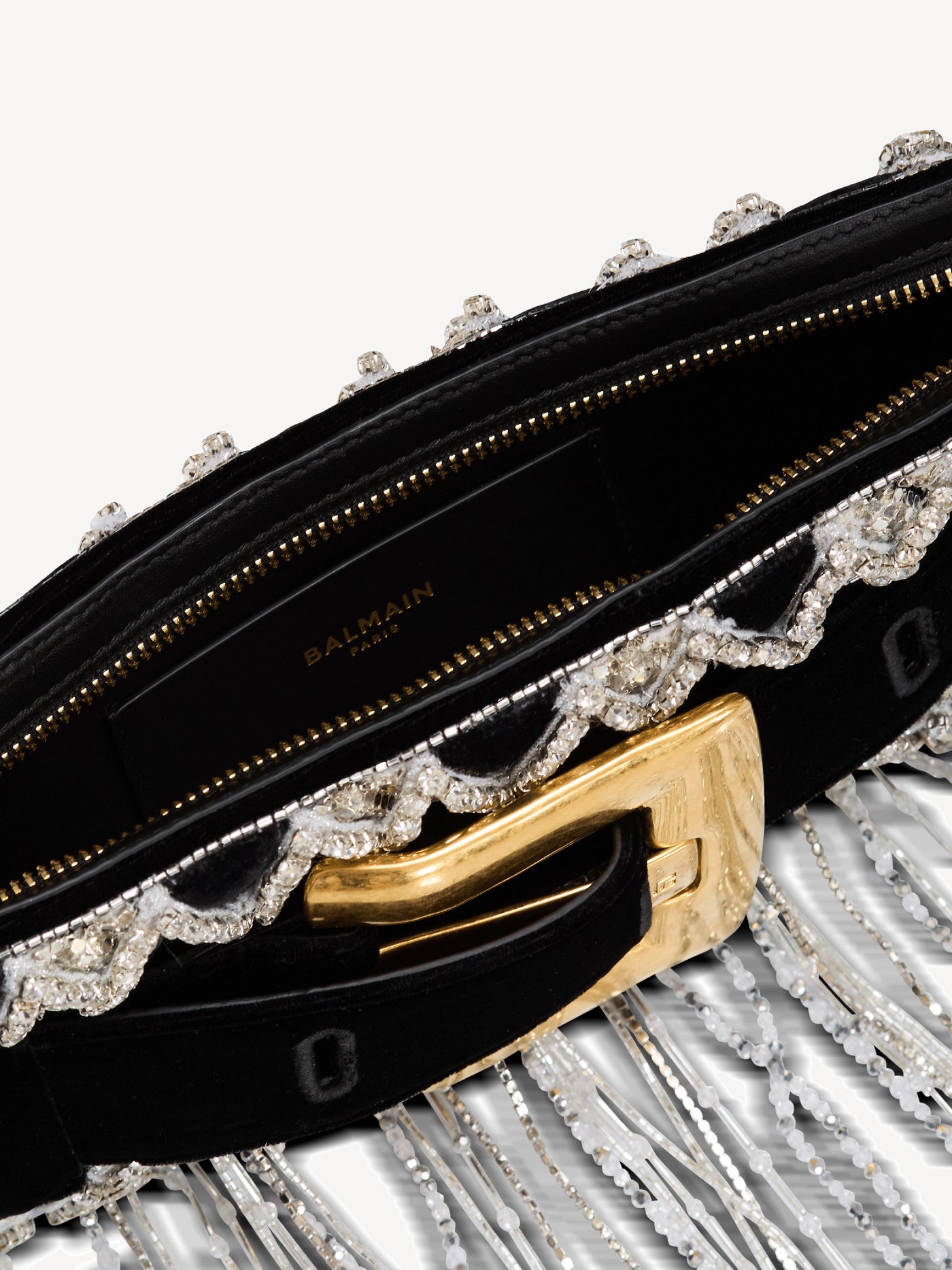Anthem clutch in embroidered velvet