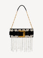 Anthem clutch in embroidered velvet