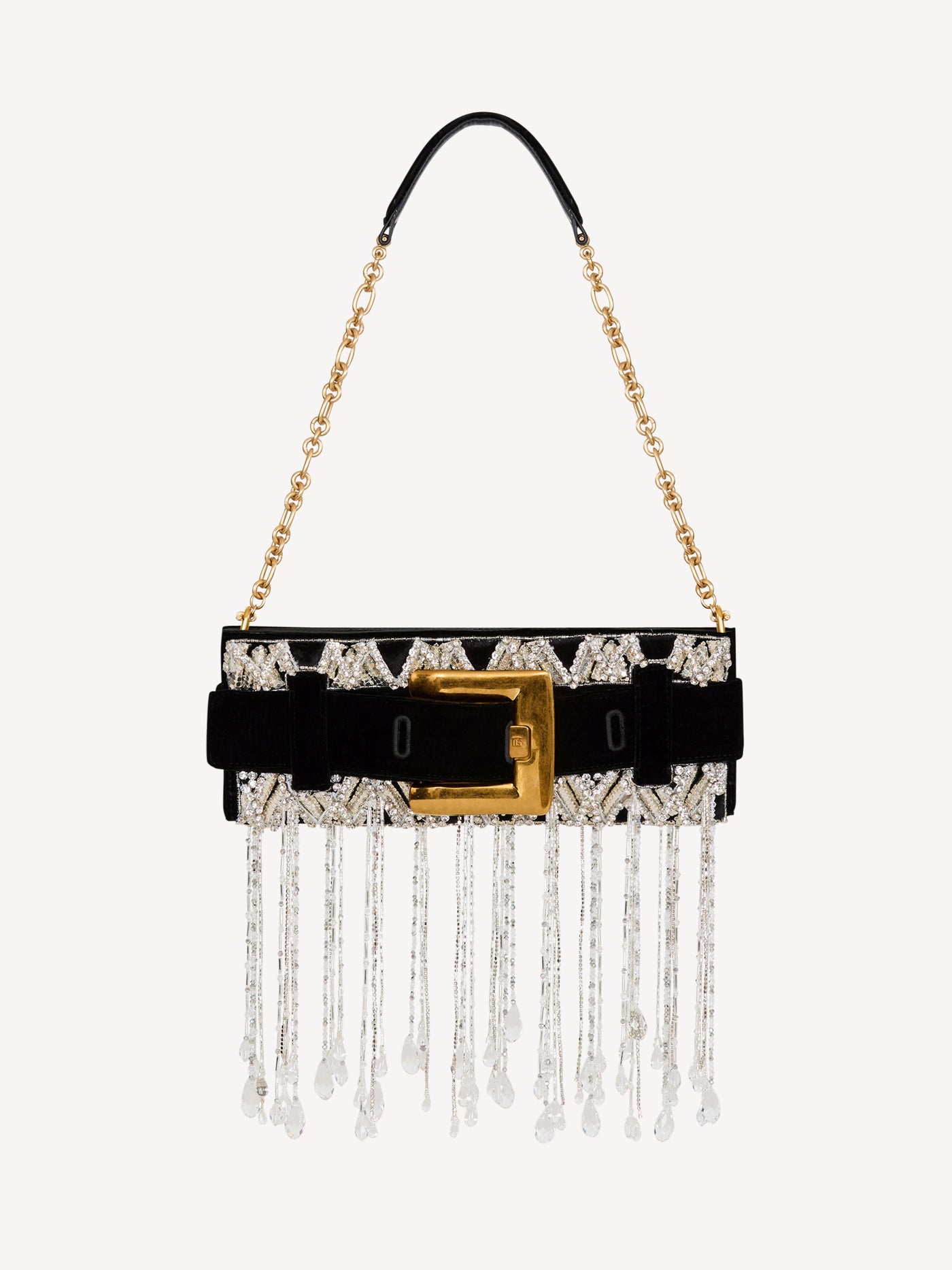 Anthem clutch in embroidered velvet