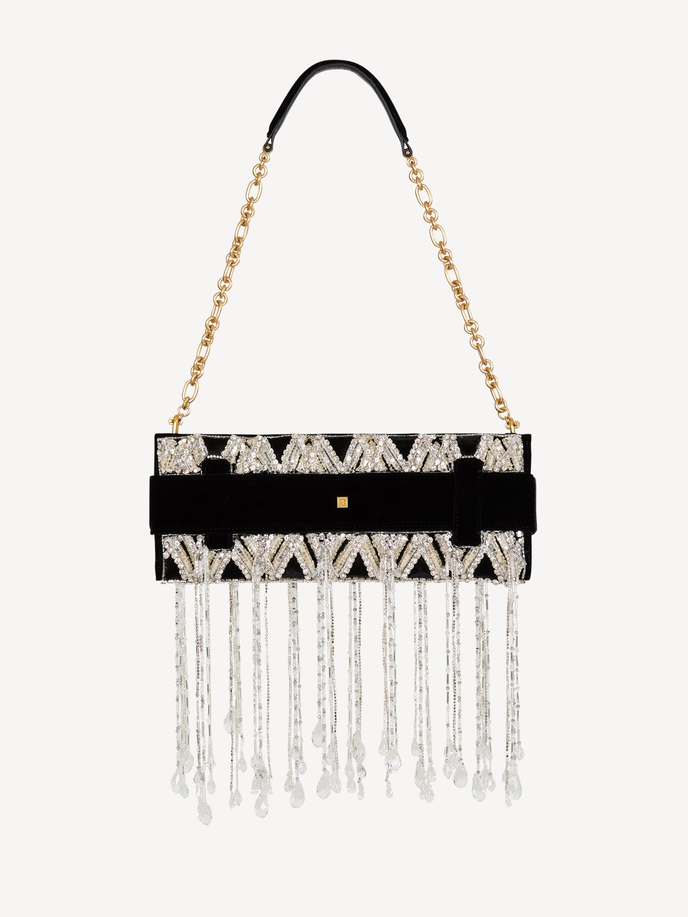 Anthem clutch in embroidered velvet
