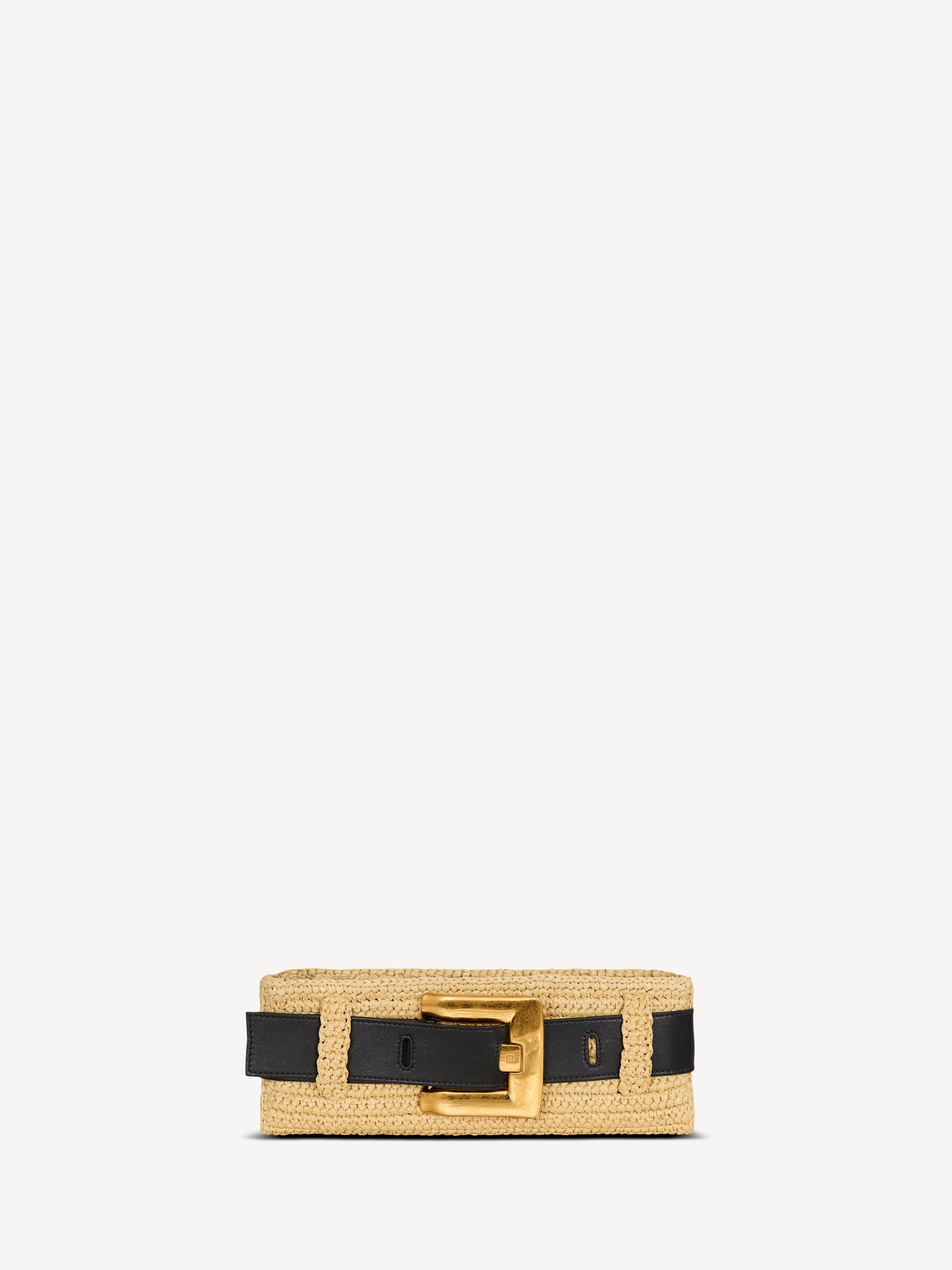 Anthem clutch bag in smooth leather and crochet