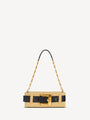 Anthem clutch bag in smooth leather and crochet