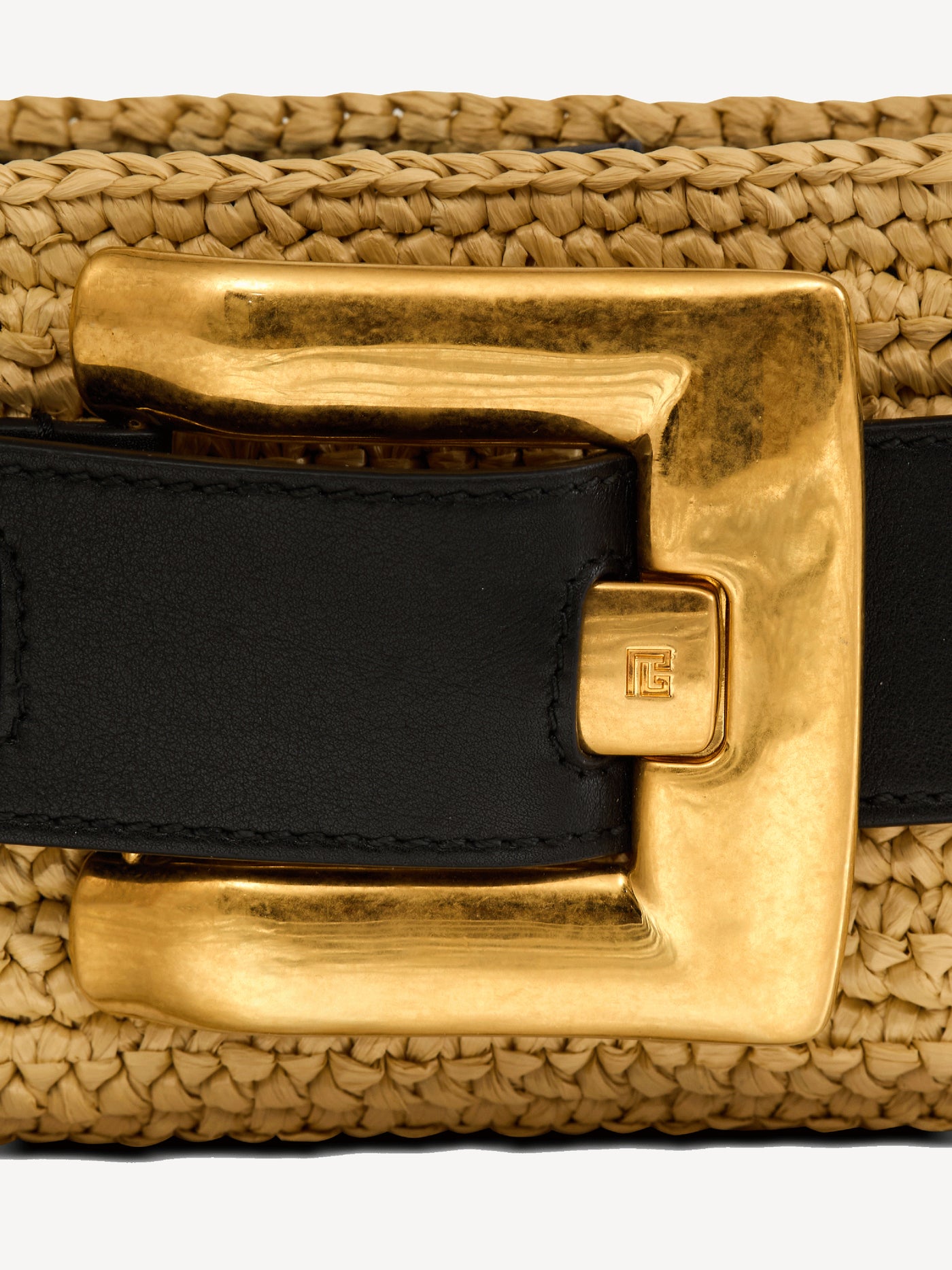 Anthem clutch bag in smooth leather and crochet