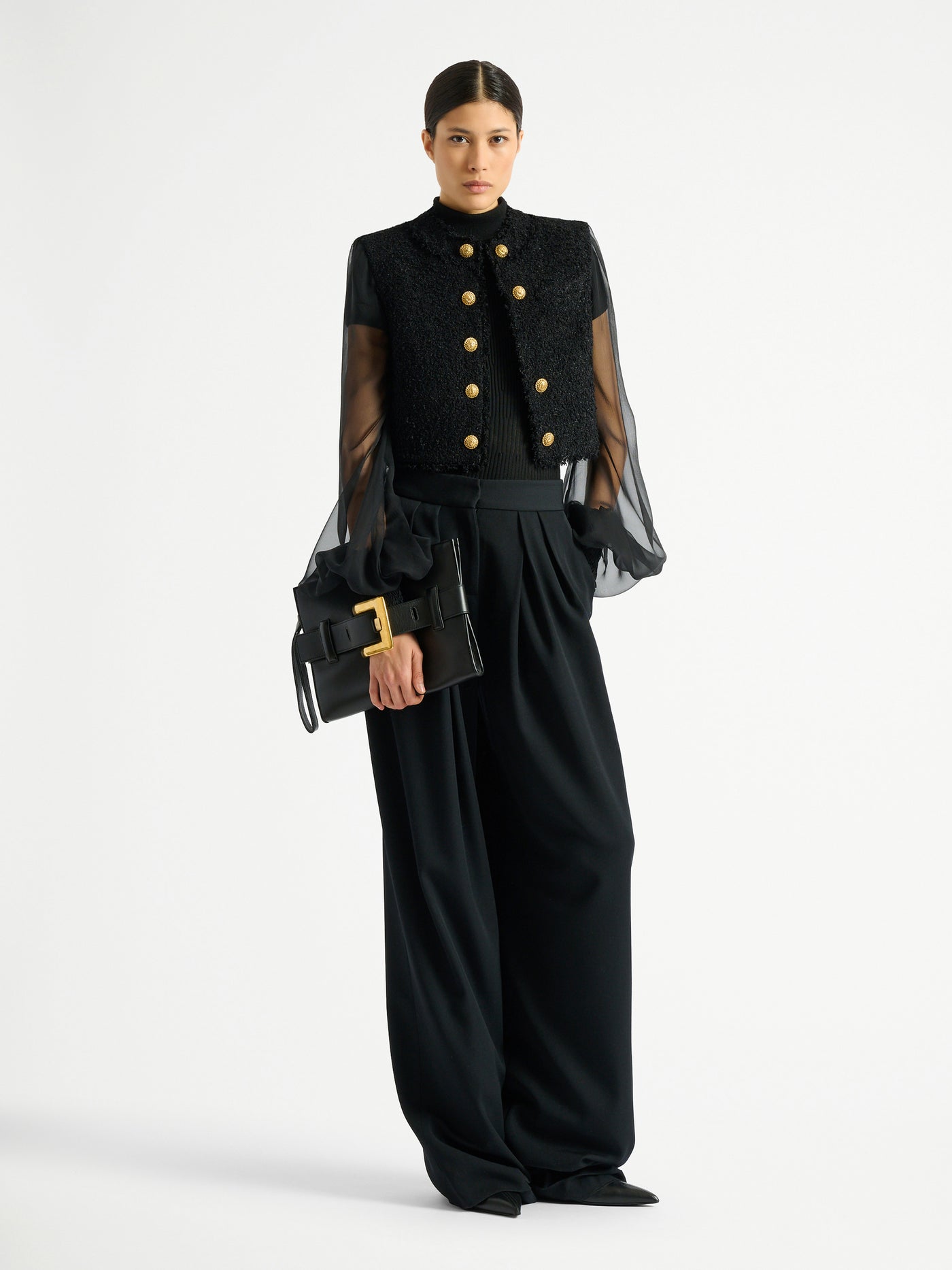 Anthem smooth leather clutch