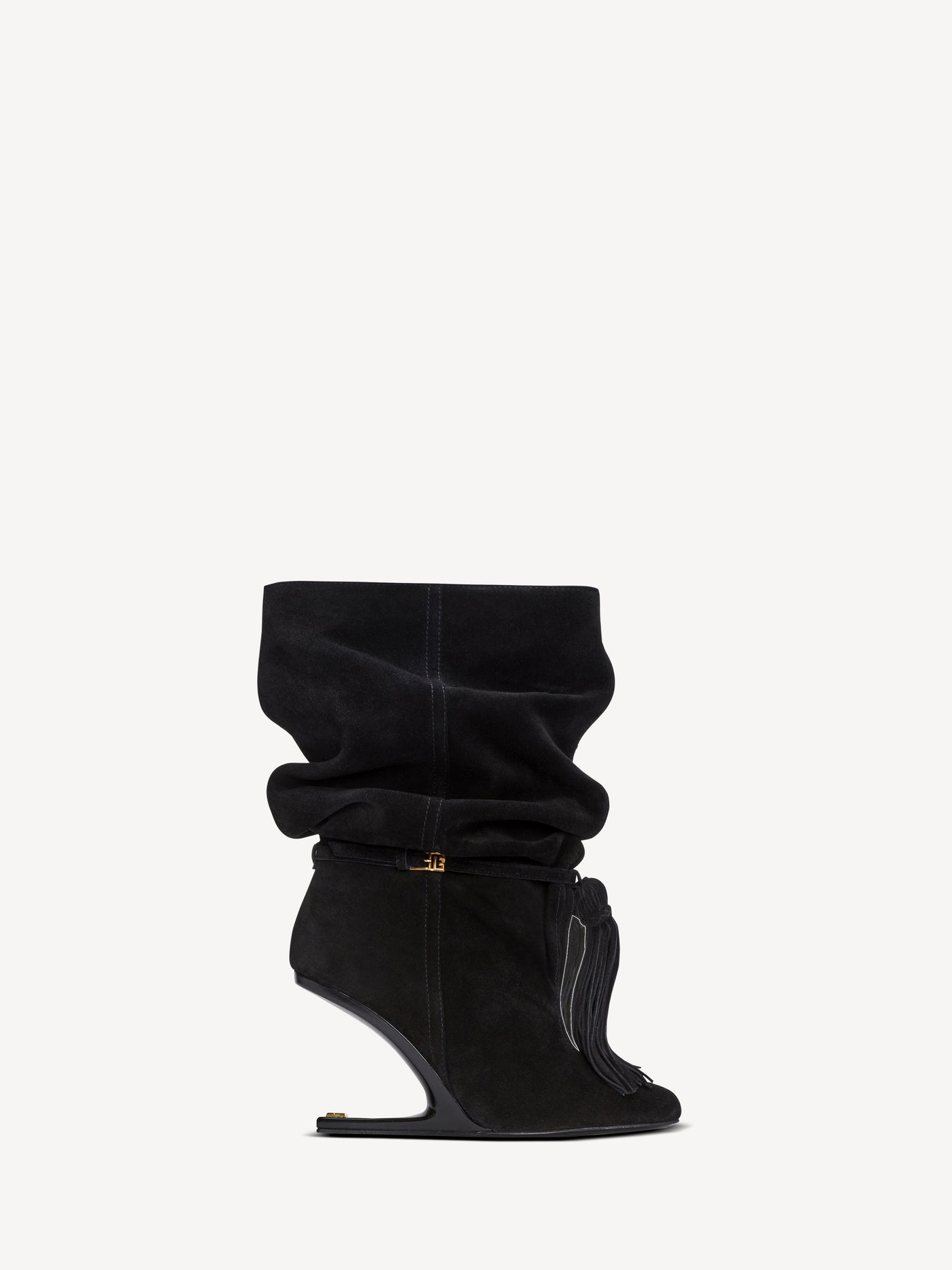 No Wedge suede leather ankle boots with tassel