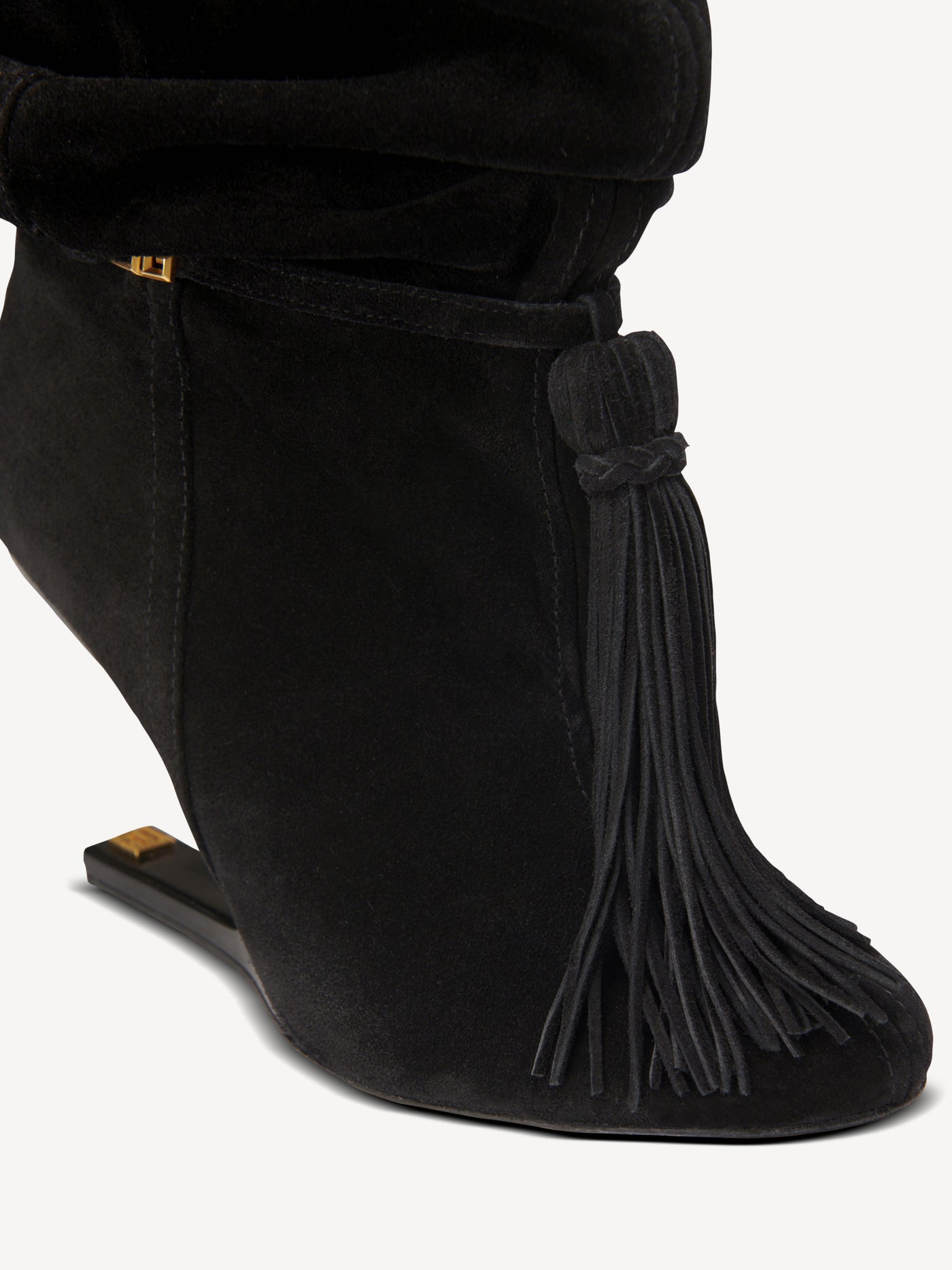 No Wedge suede leather ankle boots with tassel