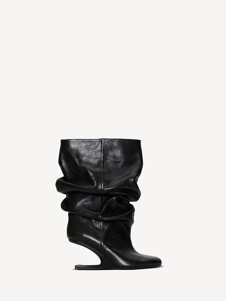 n.d.c. nom de code レザー　ペコスブーツ　26.5〜27 黒 No Wedge テクスチャードレザーブーティ ブラック - レディース | BALMAIN