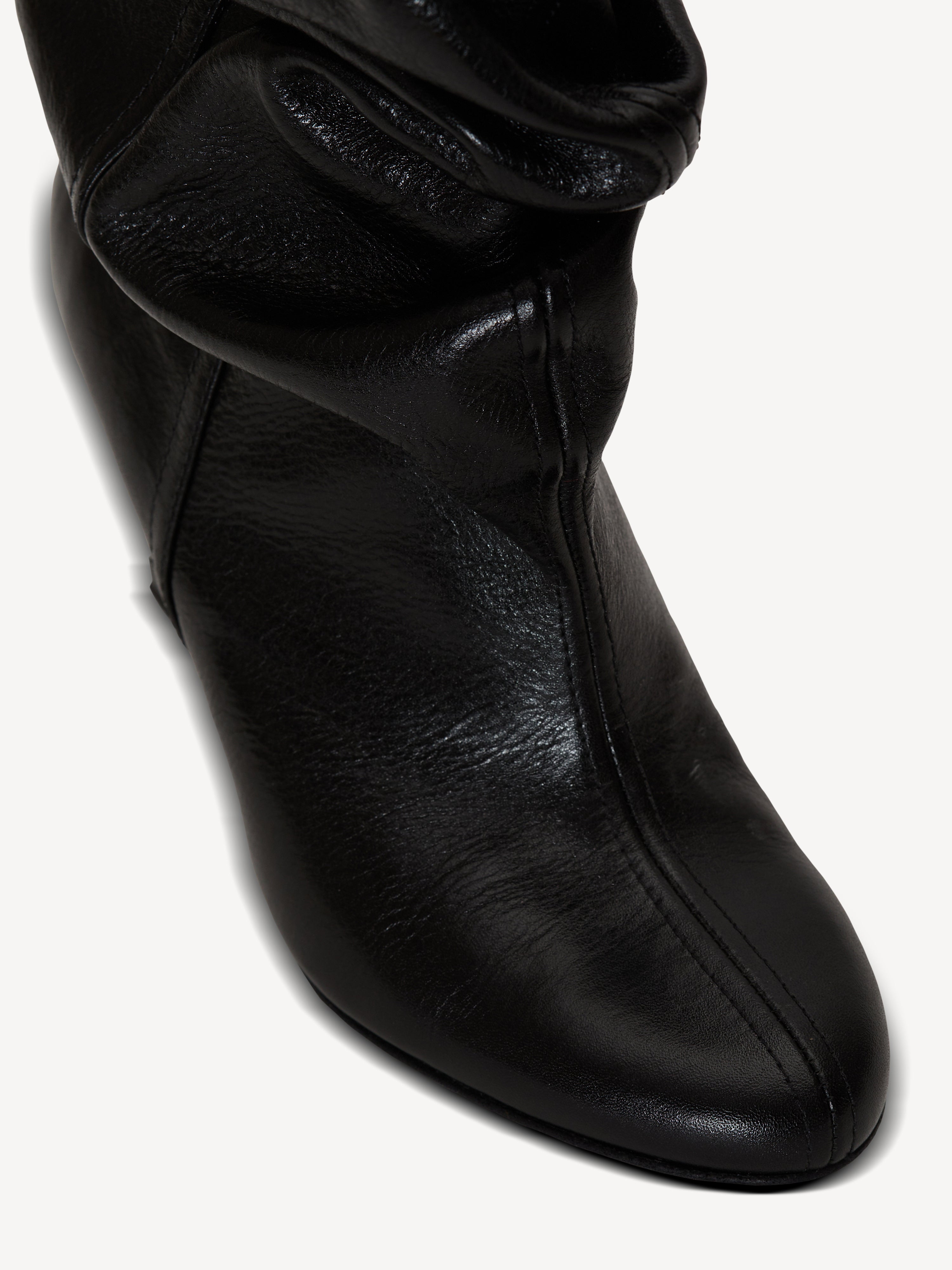 No Wedge textured leather ankle boots black - Women | BALMAIN