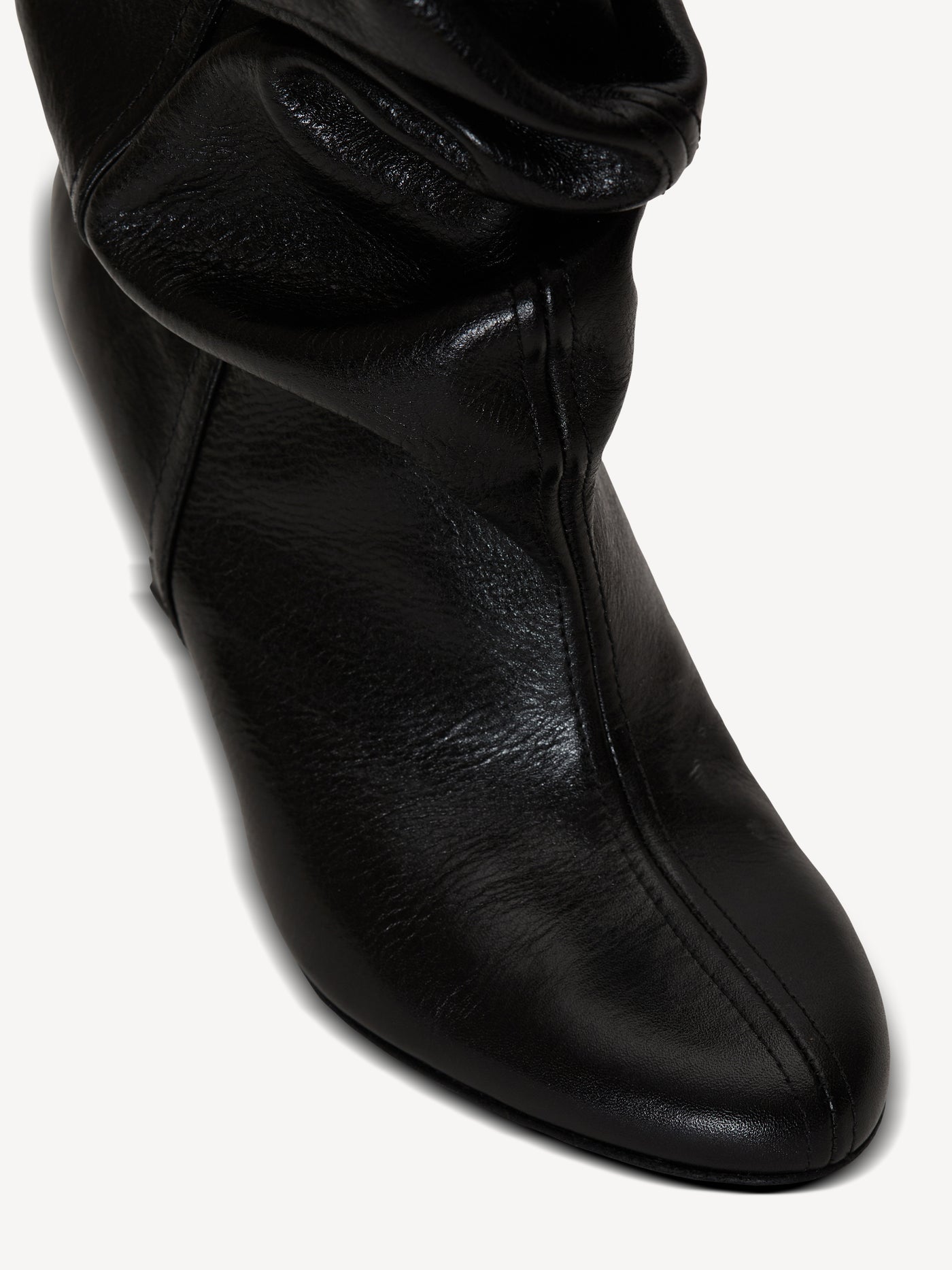 No Wedge textured leather ankle boots