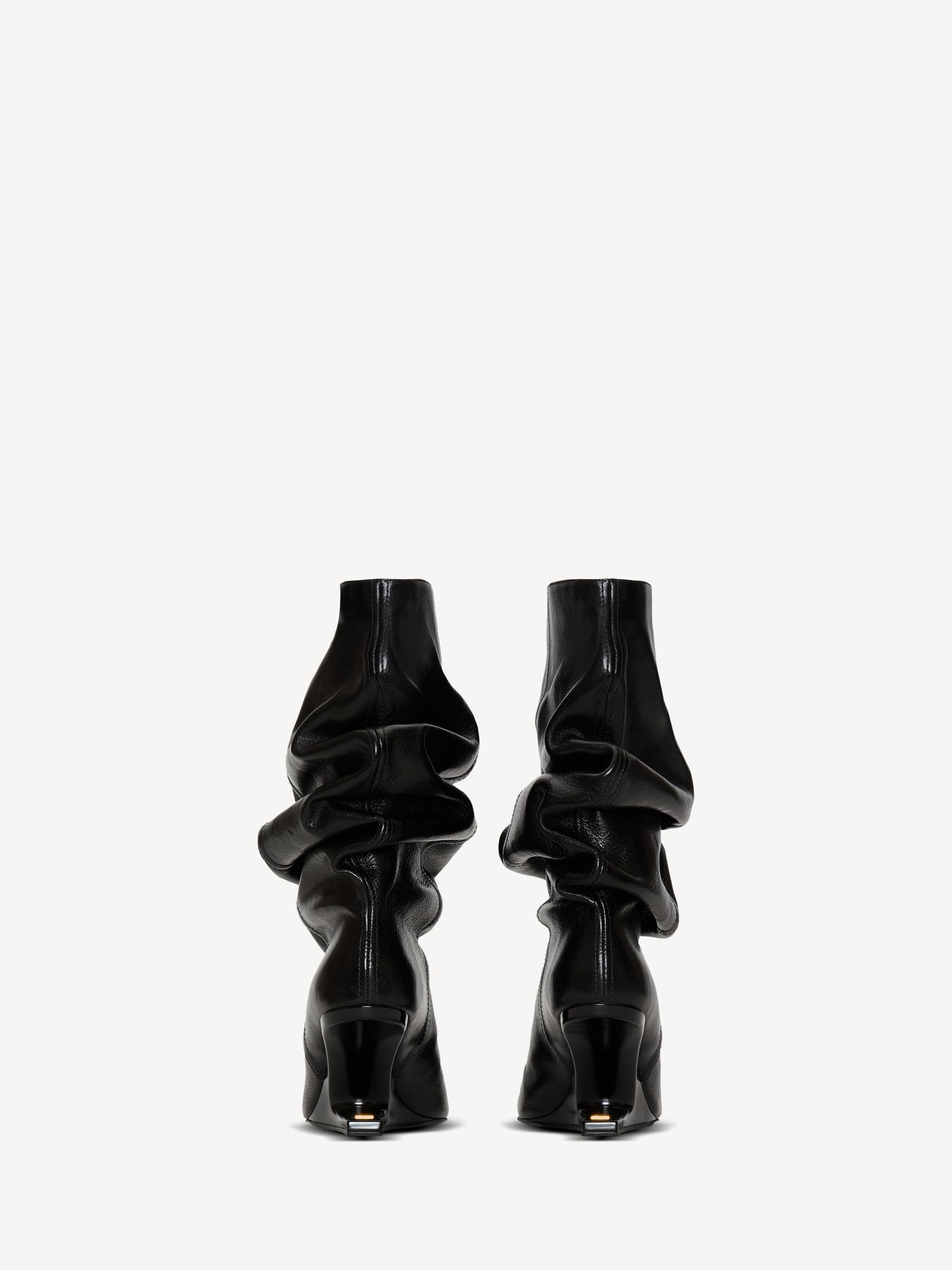 No Wedge textured leather ankle boots