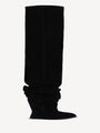 Suede leather Wedge thigh-high boots