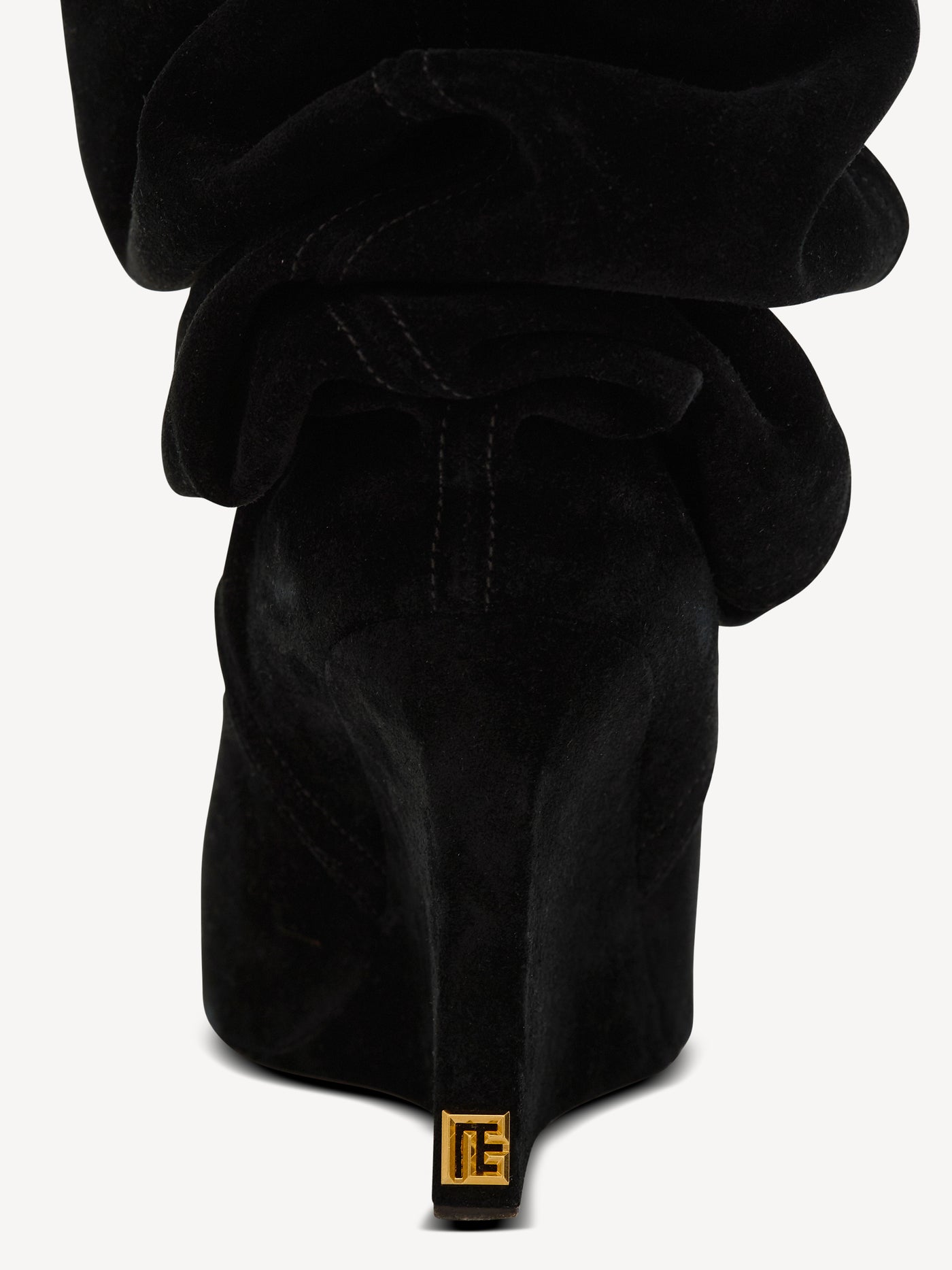 Suede leather Wedge thigh-high boots