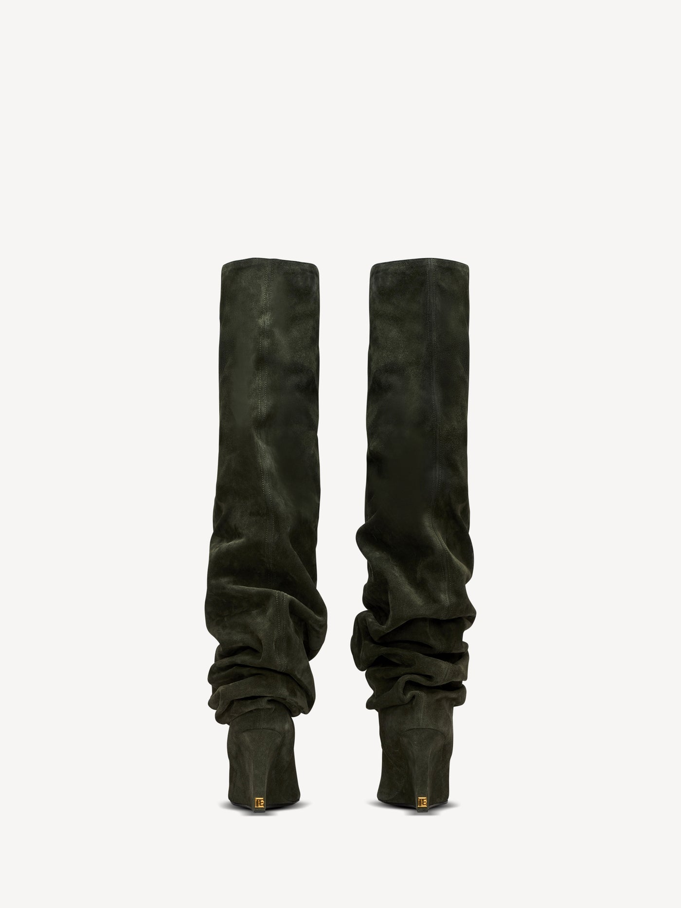 Suede leather Wedge thigh-high boots