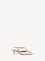 Sync chain kitten slingbacks in leather
