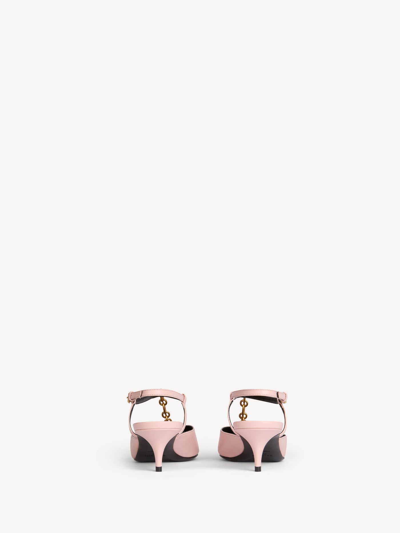 Sync chain kitten slingbacks in leather