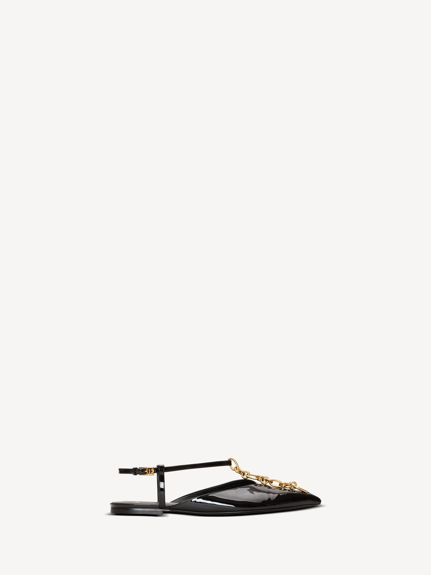Sync chain sandals in patent leather