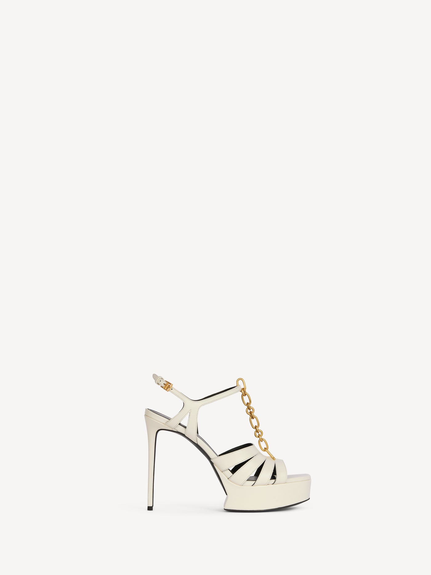Sync platform sandals in smooth leather